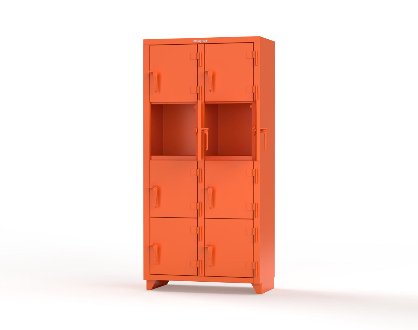 Extra Heavy Duty 14 GA 4-Tier Locker, 8 Compartments - 36 in. W x 18 in. D x 75 in. H - 36-8D-18-4T-L-2009