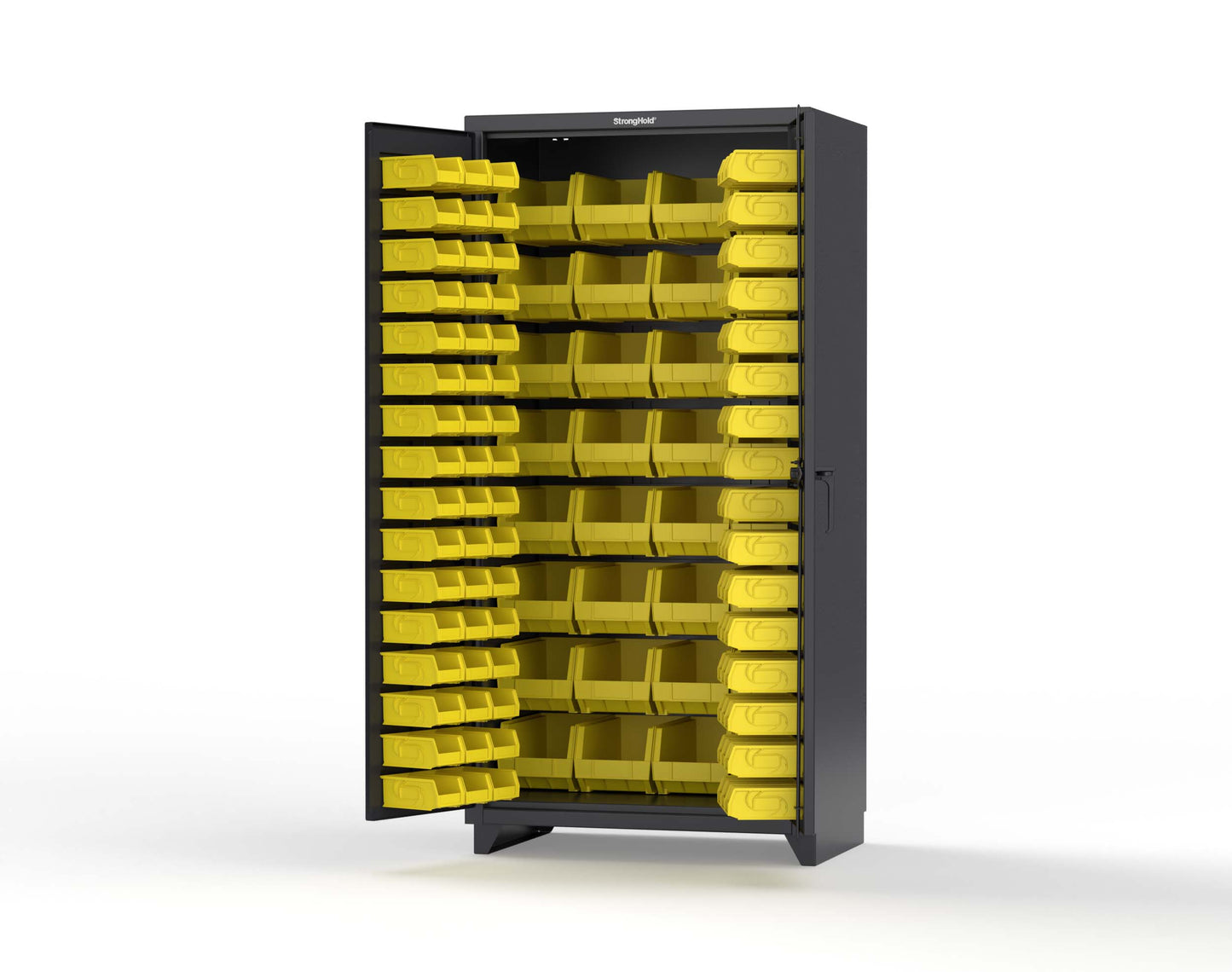 Extra Heavy Duty 14 GA All Bin Cabinet - 36 In. W x 24 In. D x 75 In. H - 36-BB-240-L-9005