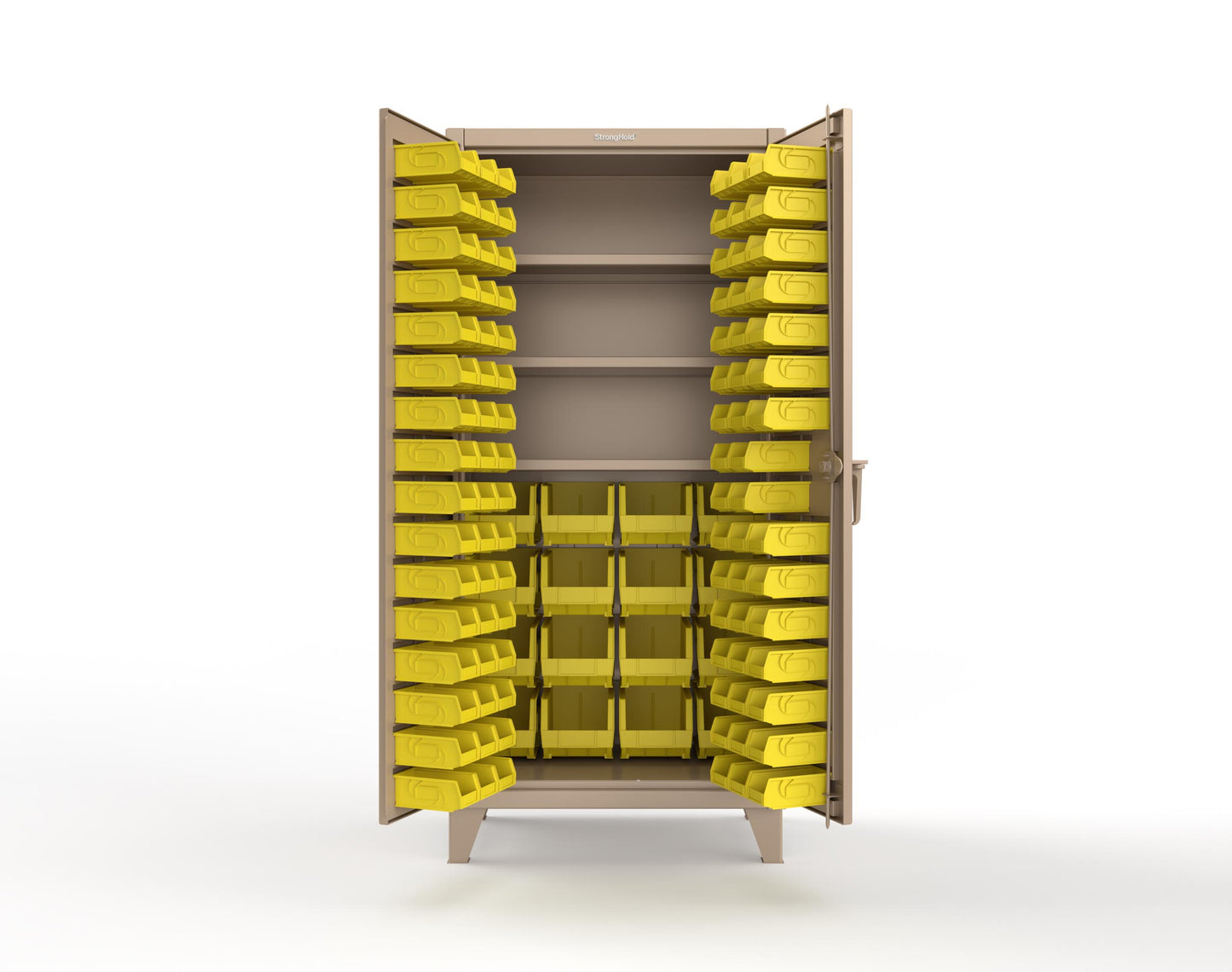 Extreme Duty 12 GA Bin Cabinet with Multiple Sized Bins, 3 Shelves - 36 In. W x 24 In. D x 78 In. H - 36-BBS-243-1019