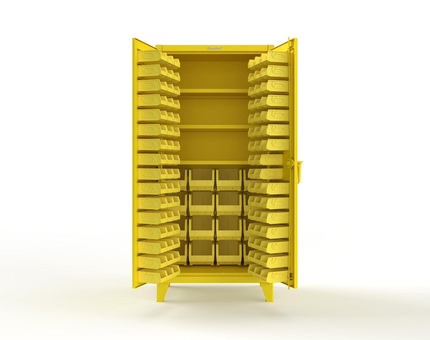 Extreme Duty 12 GA Bin Cabinet with Multiple Sized Bins, 3 Shelves - 36 In. W x 24 In. D x 78 In. H - 36-BBS-243-1021