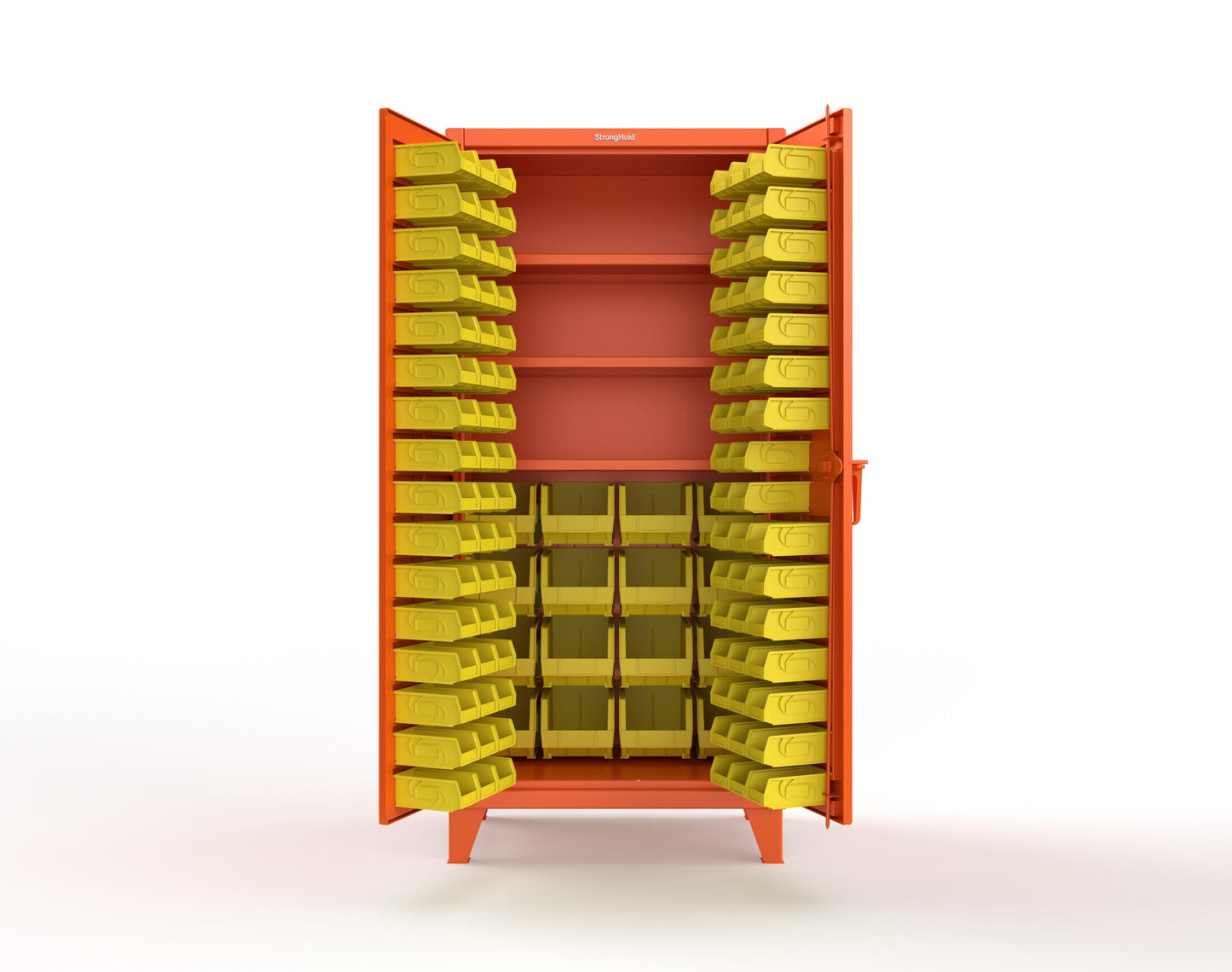 Extreme Duty 12 GA Bin Cabinet with Multiple Sized Bins, 3 Shelves - 36 In. W x 24 In. D x 78 In. H - 36-BBS-243-2009