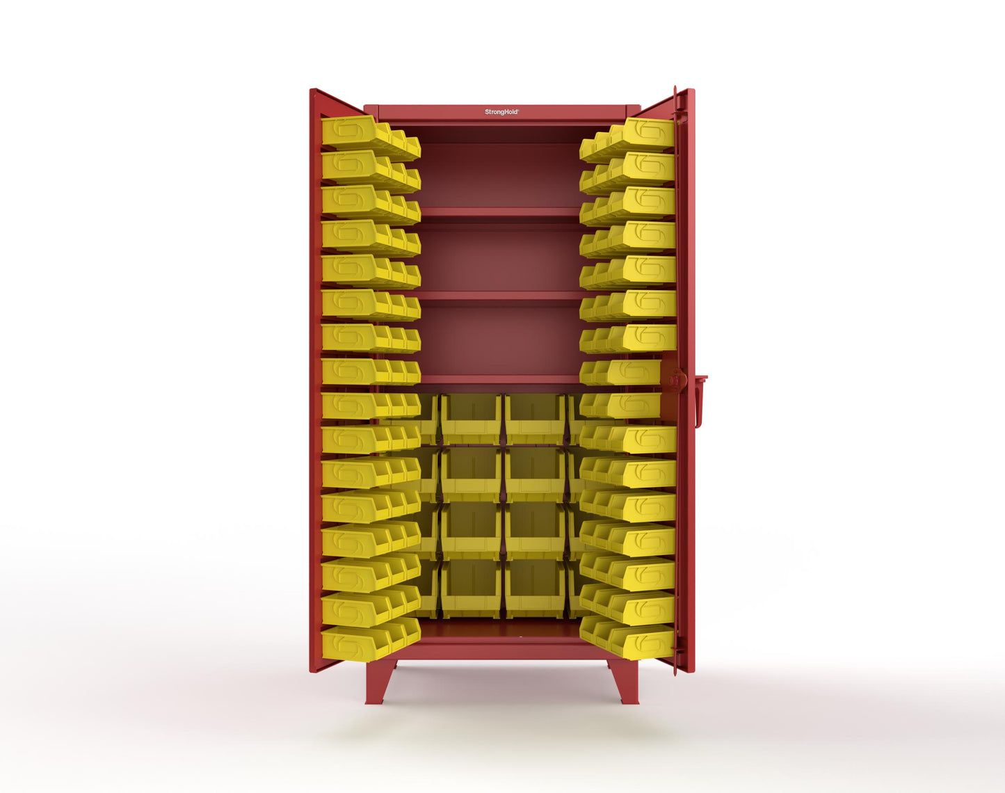 Extreme Duty 12 GA Bin Cabinet with Multiple Sized Bins, 3 Shelves - 36 In. W x 24 In. D x 78 In. H - 36-BBS-243-3001