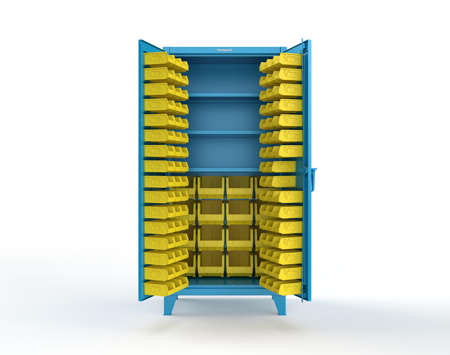 Extreme Duty 12 GA Bin Cabinet with Multiple Sized Bins, 3 Shelves - 36 In. W x 24 In. D x 78 In. H - 36-BBS-243-5012
