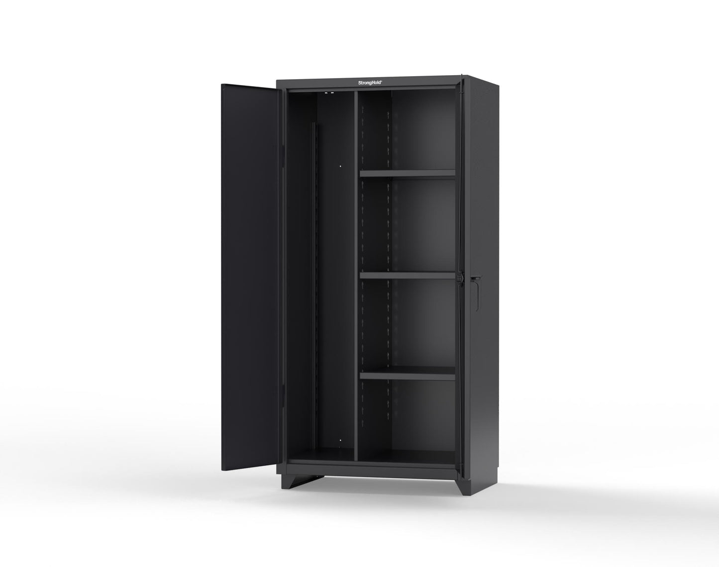 Extra Heavy Duty 14 GA Janitorial Cabinet with 3 Shelves - 36 In. W x 24 In. D x 75 In. H - 36-BC-243-L-9005