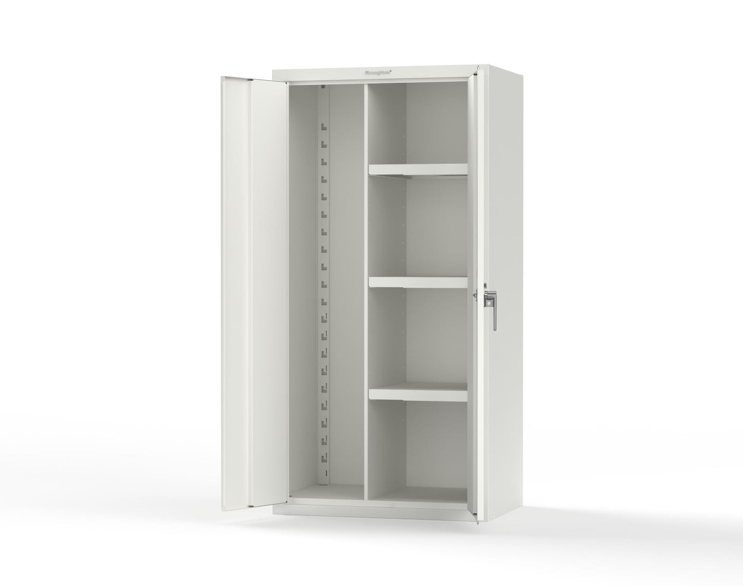 Heavy Duty 18 GA Janitorial Cabinet with 3 half Shelves - 36 in. W x 24 in. D x 72 in. H - 36-BC-243-P-9003