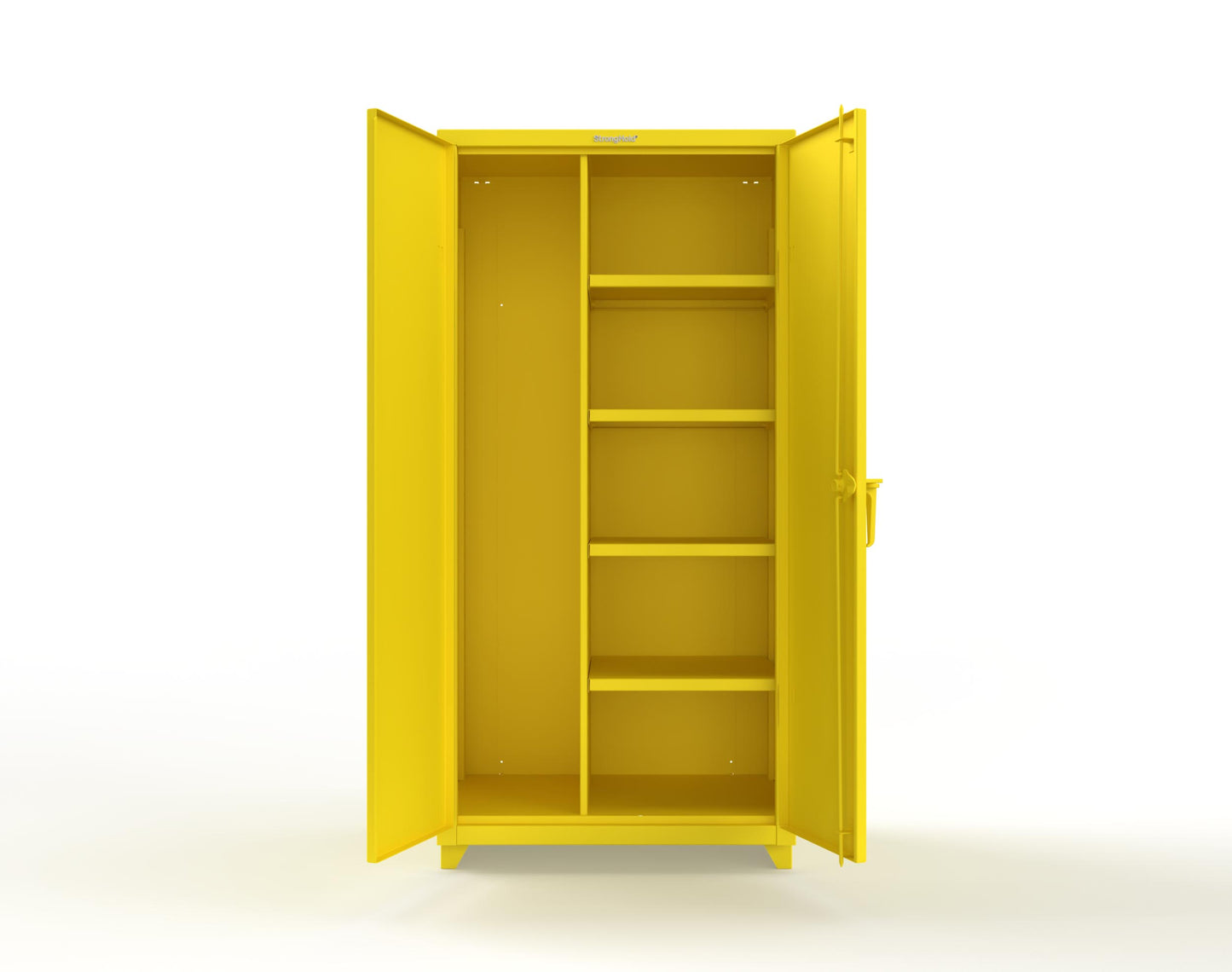 Extra Heavy Duty 14 GA Janitorial Cabinet with 4 Shelves - 36 In. W x 24 In. D x 75 In. H - 36-BC-244-L-1021