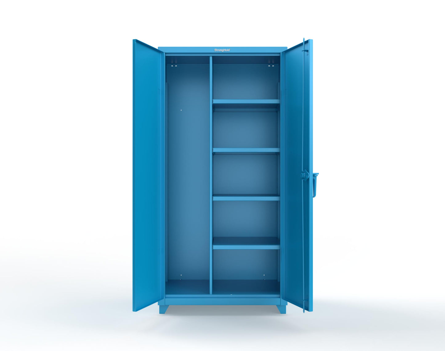 Extra Heavy Duty 14 GA Janitorial Cabinet with 4 Shelves - 36 In. W x 24 In. D x 75 In. H - 36-BC-244-L-5012