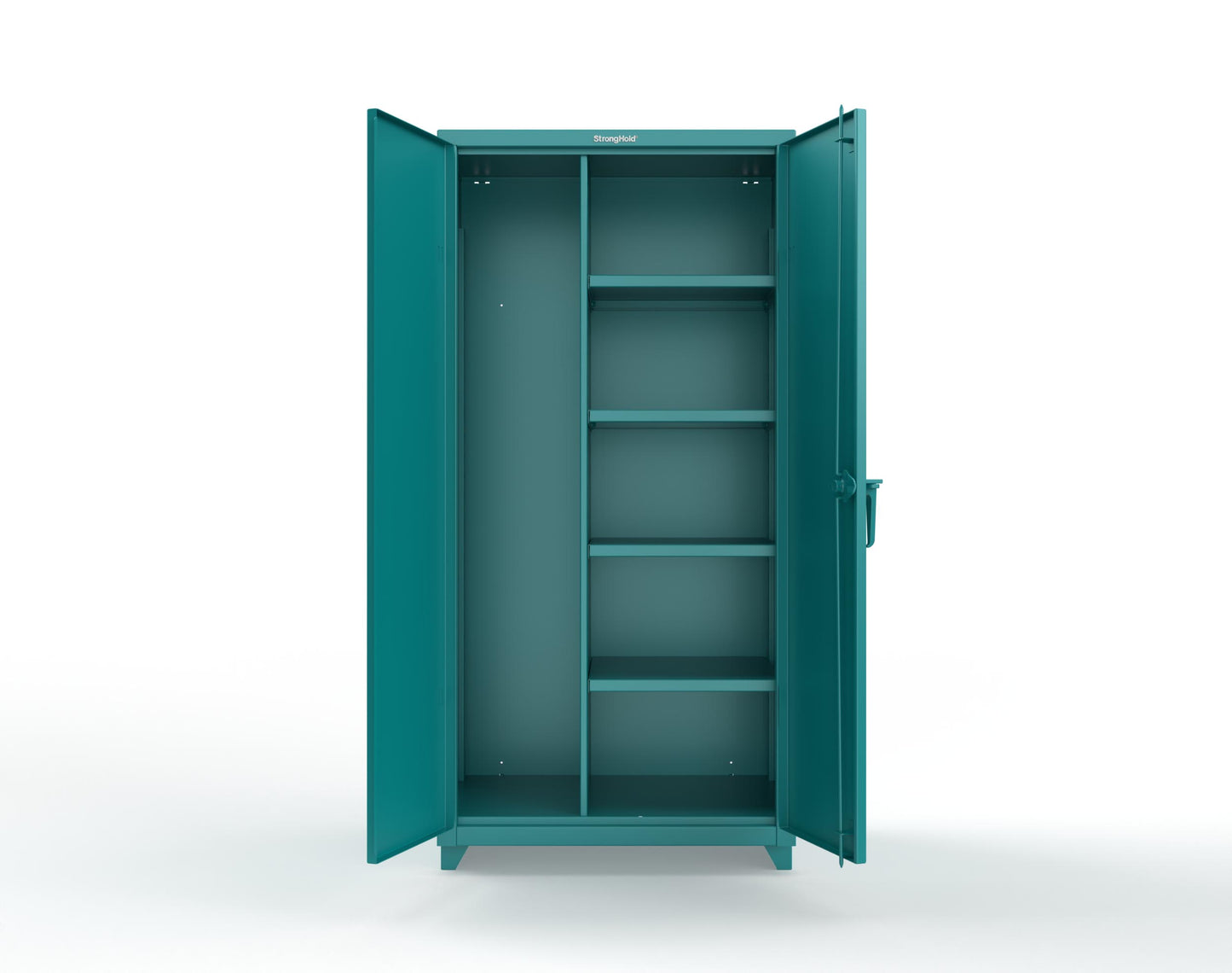 Extra Heavy Duty 14 GA Janitorial Cabinet with 4 Shelves - 36 In. W x 24 In. D x 75 In. H - 36-BC-244-L-5021