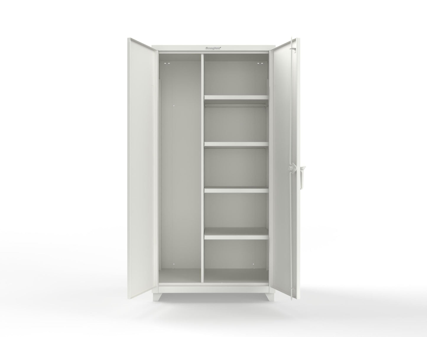 Extra Heavy Duty 14 GA Janitorial Cabinet with 4 Shelves - 36 In. W x 24 In. D x 75 In. H - 36-BC-244-L-9003
