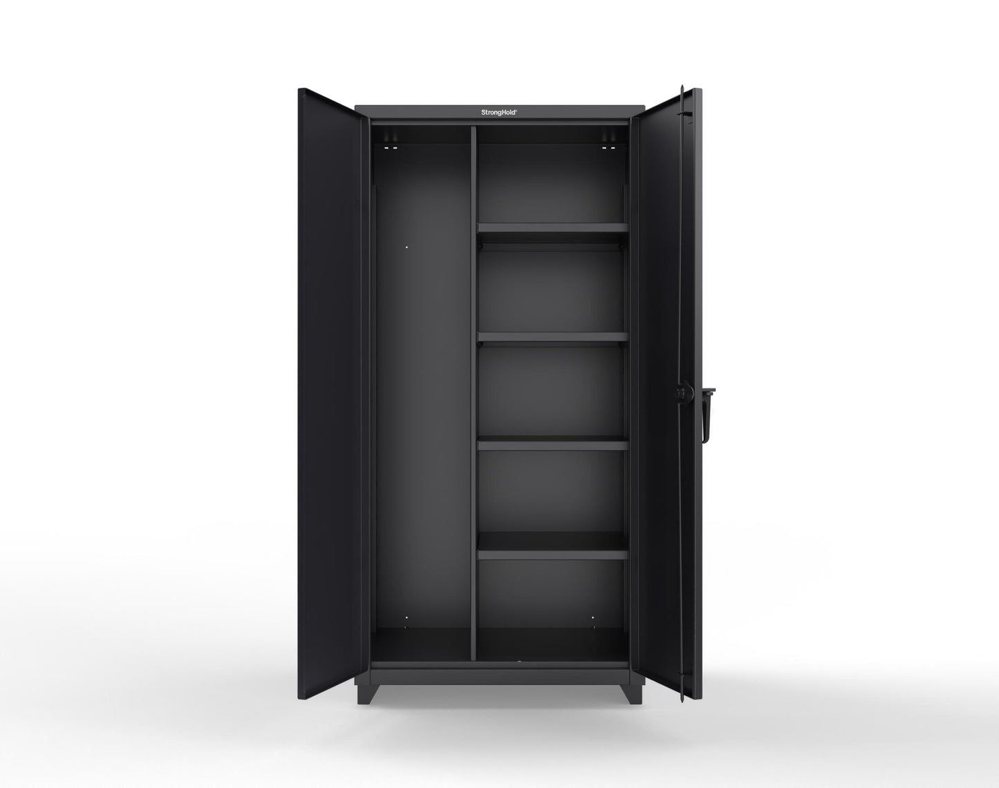 Extra Heavy Duty 14 GA Janitorial Cabinet with 4 Shelves - 36 In. W x 24 In. D x 75 In. H - 36-BC-244-L-9005