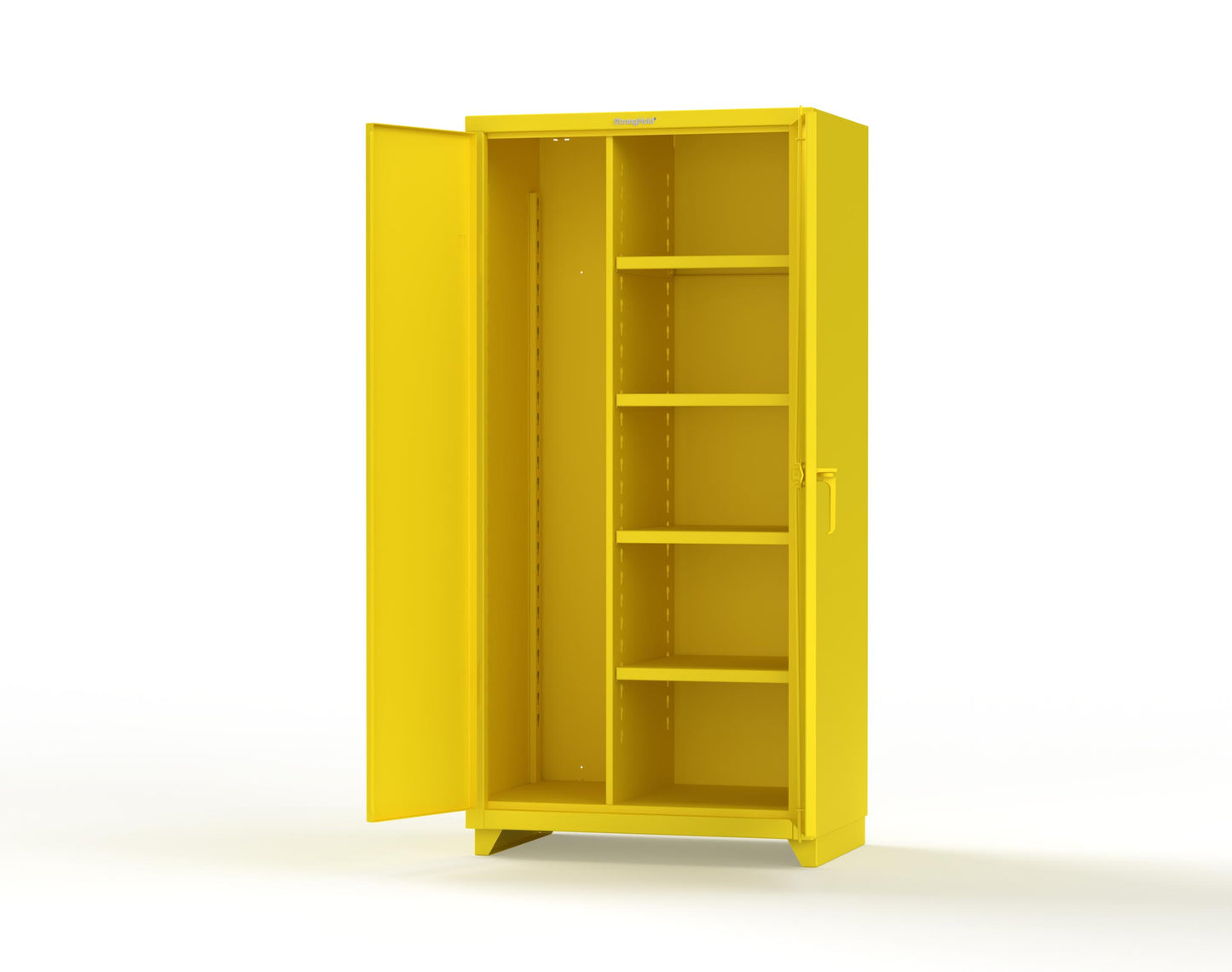 Extra Heavy Duty 14 GA Janitorial Cabinet with 4 Shelves - 36 In. W x 24 In. D x 75 In. H - 36-BC-244-L-1021