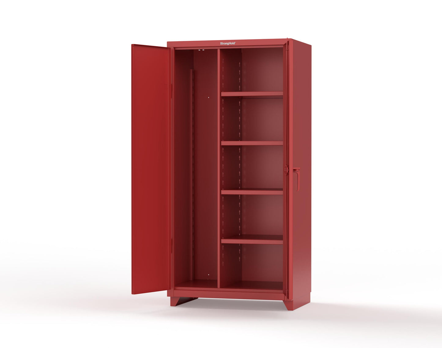 Extra Heavy Duty 14 GA Janitorial Cabinet with 4 Shelves - 36 In. W x 24 In. D x 75 In. H - 36-BC-244-L-3001