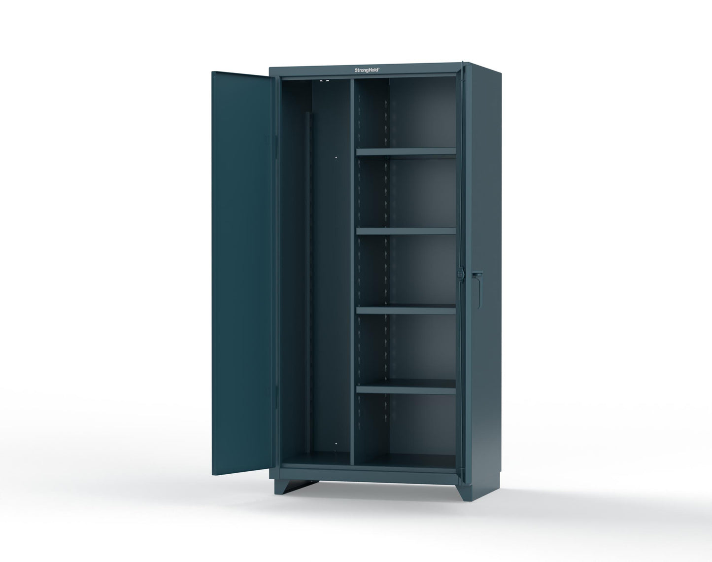 Extra Heavy Duty 14 GA Janitorial Cabinet with 4 Shelves - 36 In. W x 24 In. D x 75 In. H - 36-BC-244-L-5001