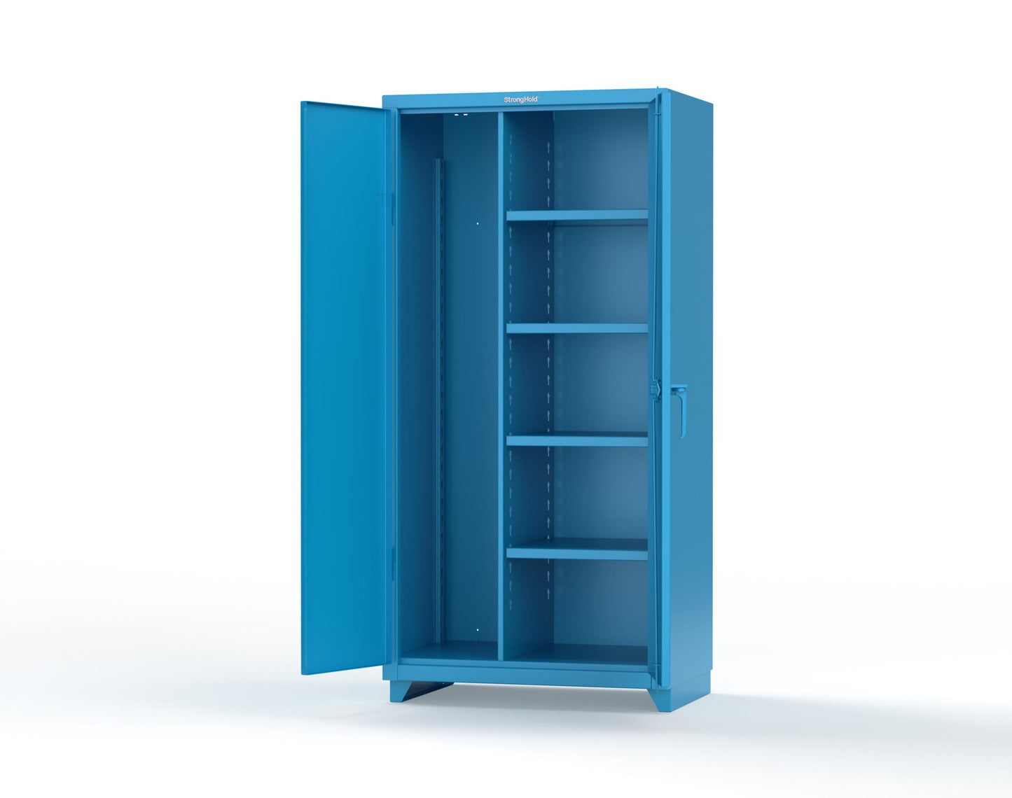 Extra Heavy Duty 14 GA Janitorial Cabinet with 4 Shelves - 36 In. W x 24 In. D x 75 In. H - 36-BC-244-L-5012