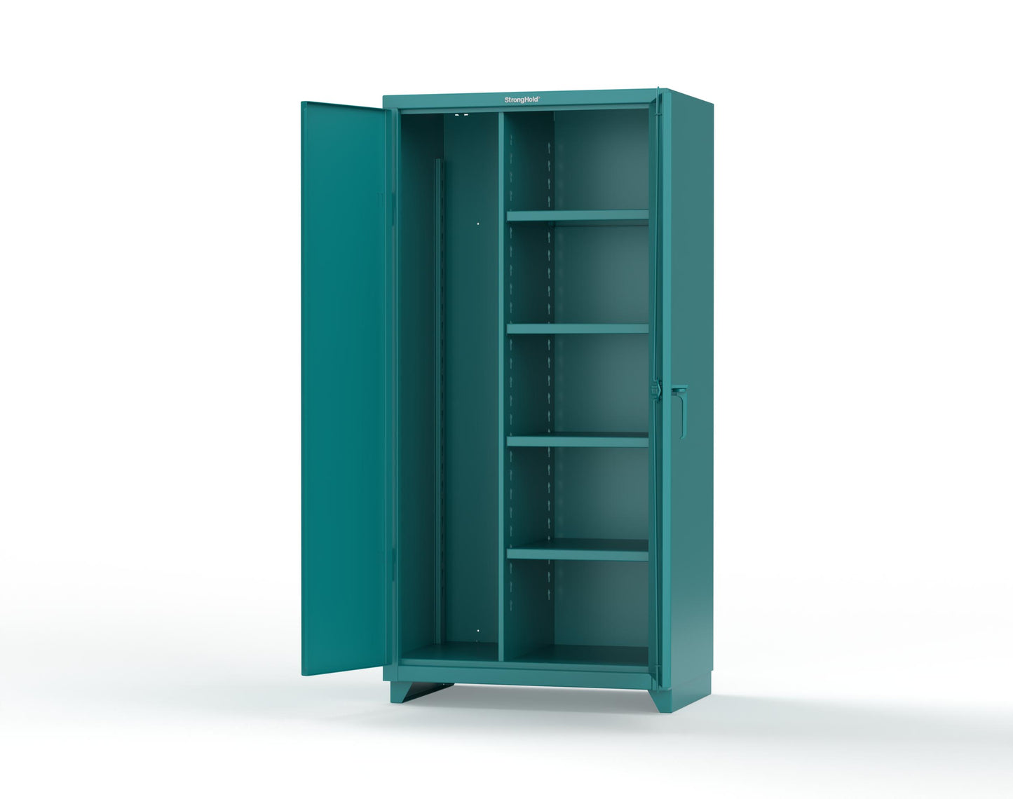 Extra Heavy Duty 14 GA Janitorial Cabinet with 4 Shelves - 36 In. W x 24 In. D x 75 In. H - 36-BC-244-L-5021