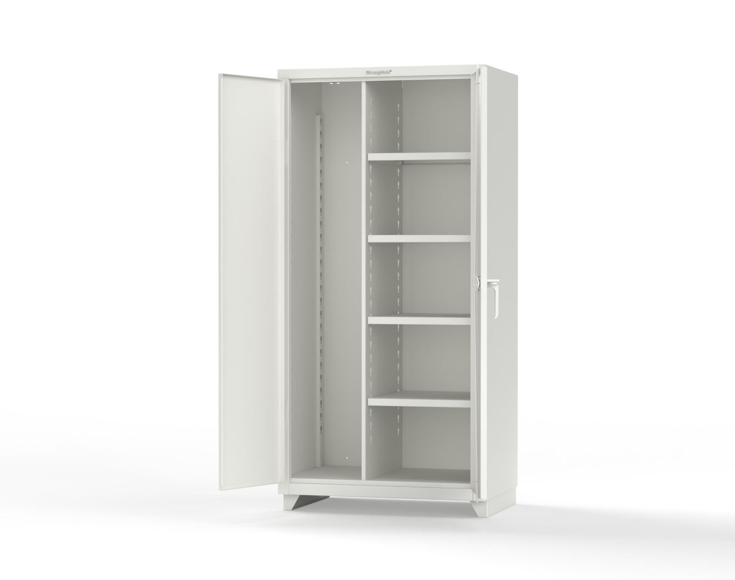 Extra Heavy Duty 14 GA Janitorial Cabinet with 4 Shelves - 36 In. W x 24 In. D x 75 In. H - 36-BC-244-L-9003