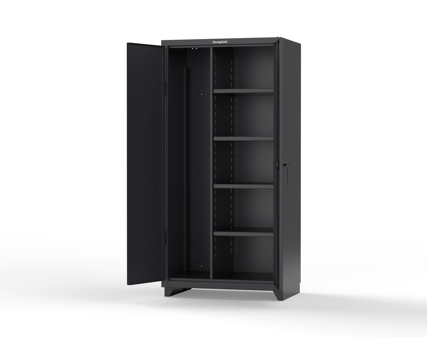 Extra Heavy Duty 14 GA Janitorial Cabinet with 4 Shelves - 36 In. W x 24 In. D x 75 In. H - 36-BC-244-L-9005