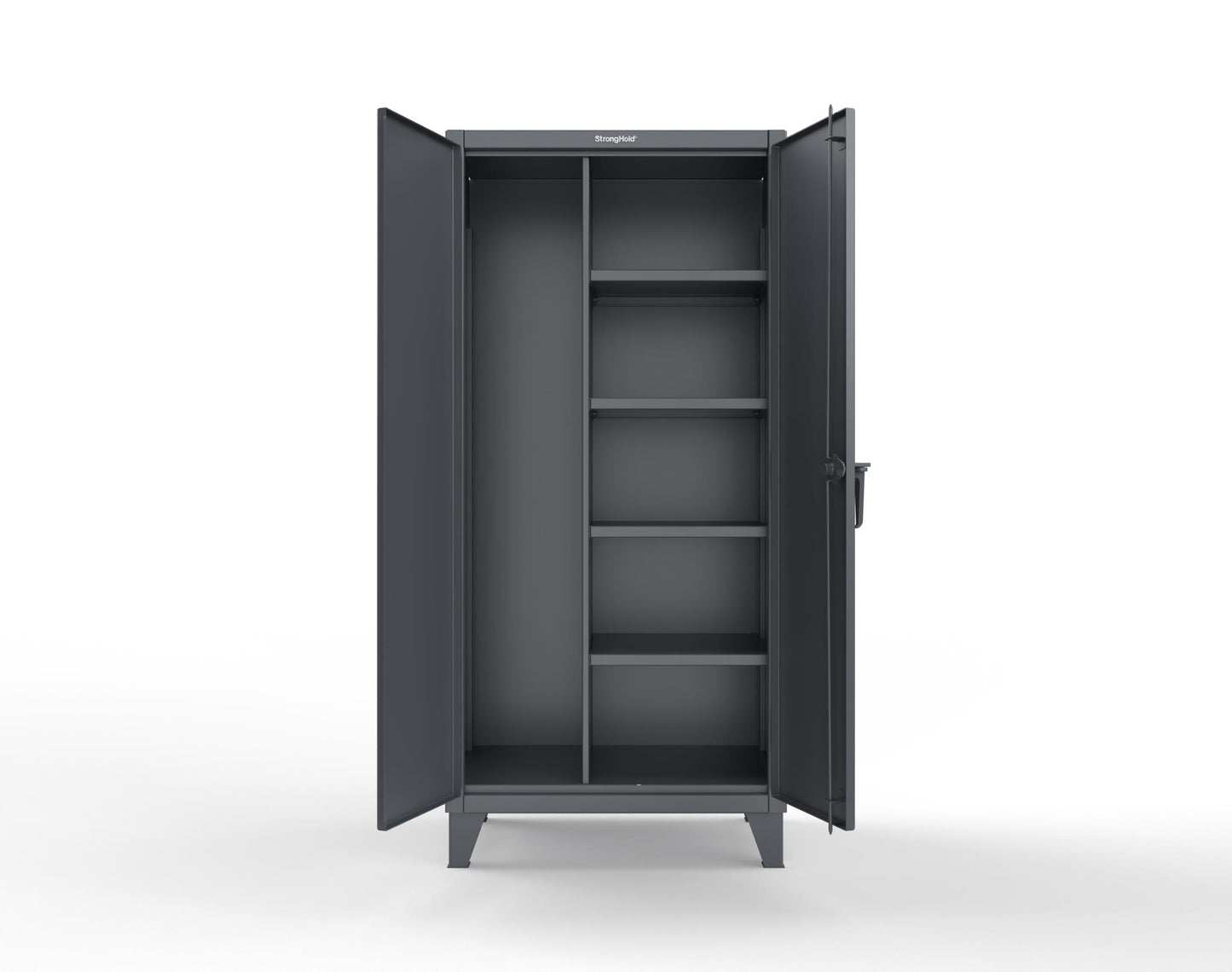 Extreme Duty 12 GA Janitorial Cabinet with 4 Shelves - 36 In. W x 24 In. D x 78 In. H - 36-BC-244-7024