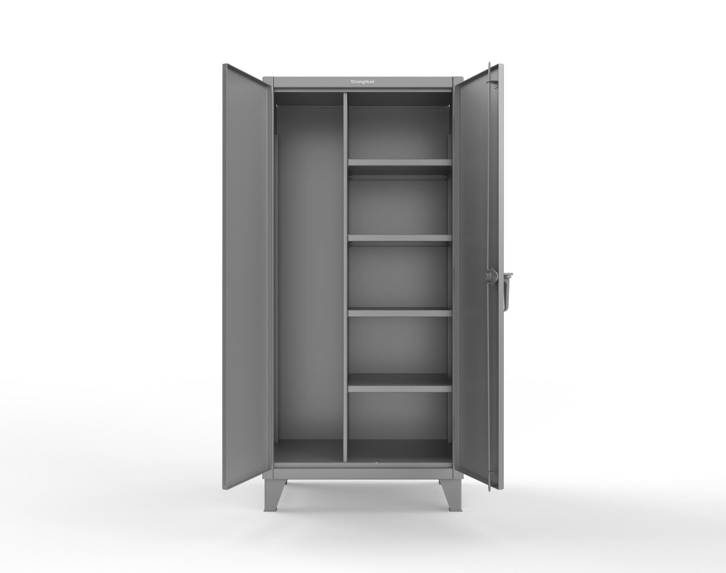 Extreme Duty 12 GA Janitorial Cabinet with 4 Shelves - 36 In. W x 24 In. D x 78 In. H - 36-BC-244-7037