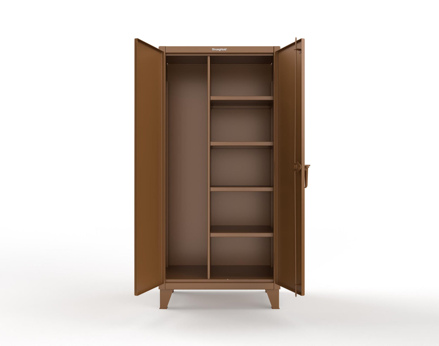 Extreme Duty 12 GA Janitorial Cabinet with 4 Shelves - 36 In. W x 24 In. D x 78 In. H - 36-BC-244-8008