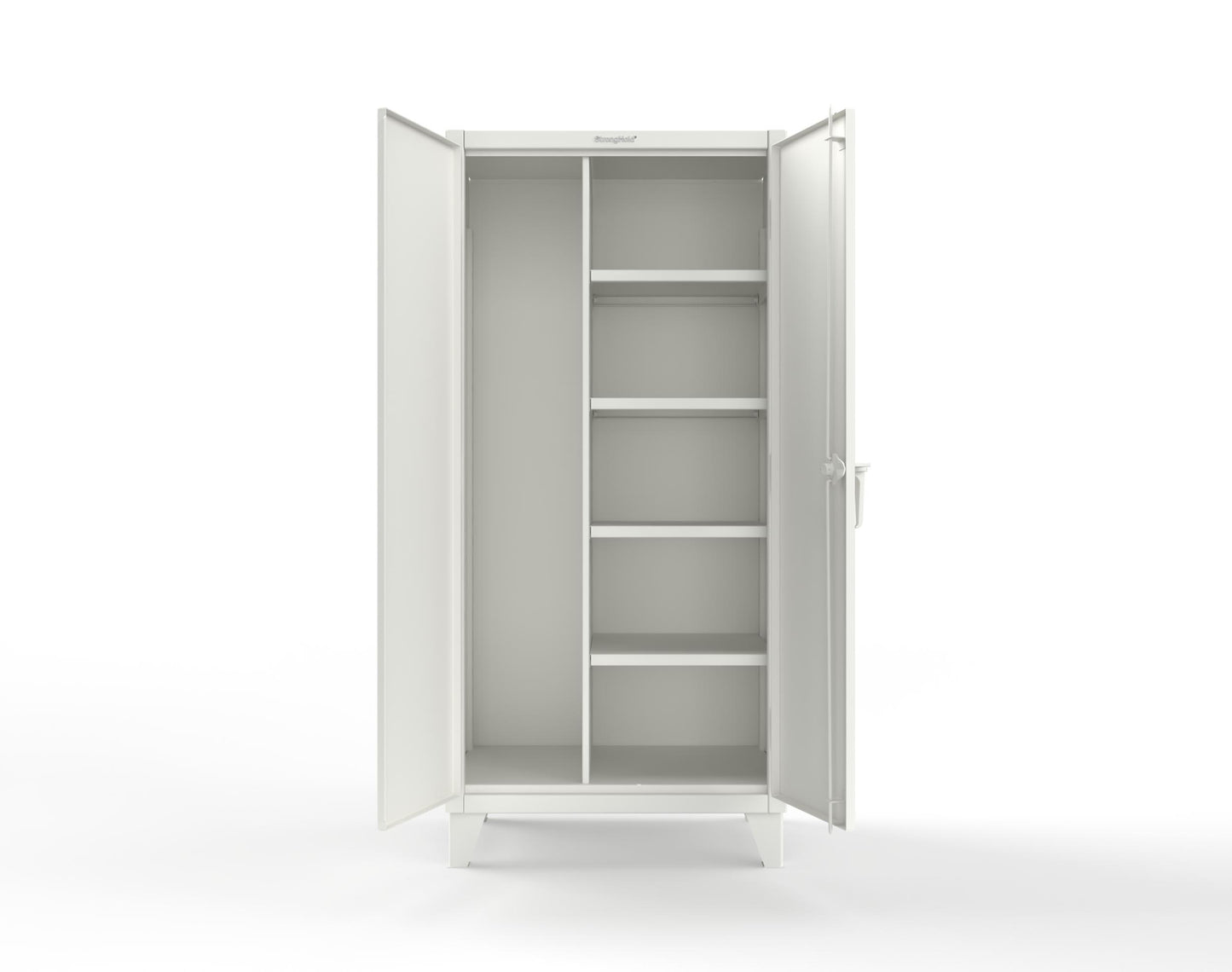 Extreme Duty 12 GA Janitorial Cabinet with 4 Shelves - 36 In. W x 24 In. D x 78 In. H - 36-BC-244-9003