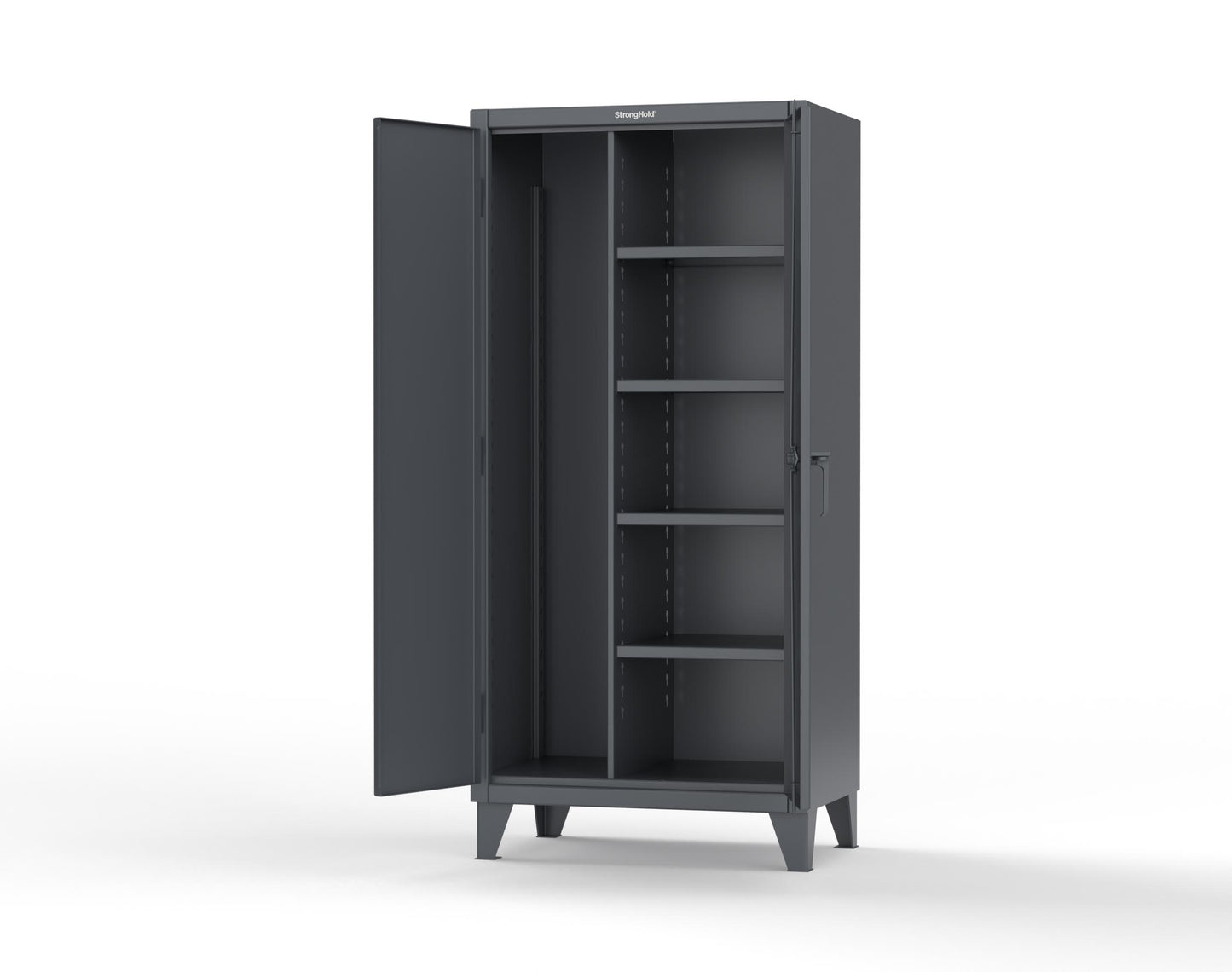 Extreme Duty 12 GA Janitorial Cabinet with 4 Shelves - 36 In. W x 24 In. D x 78 In. H - 36-BC-244-7024
