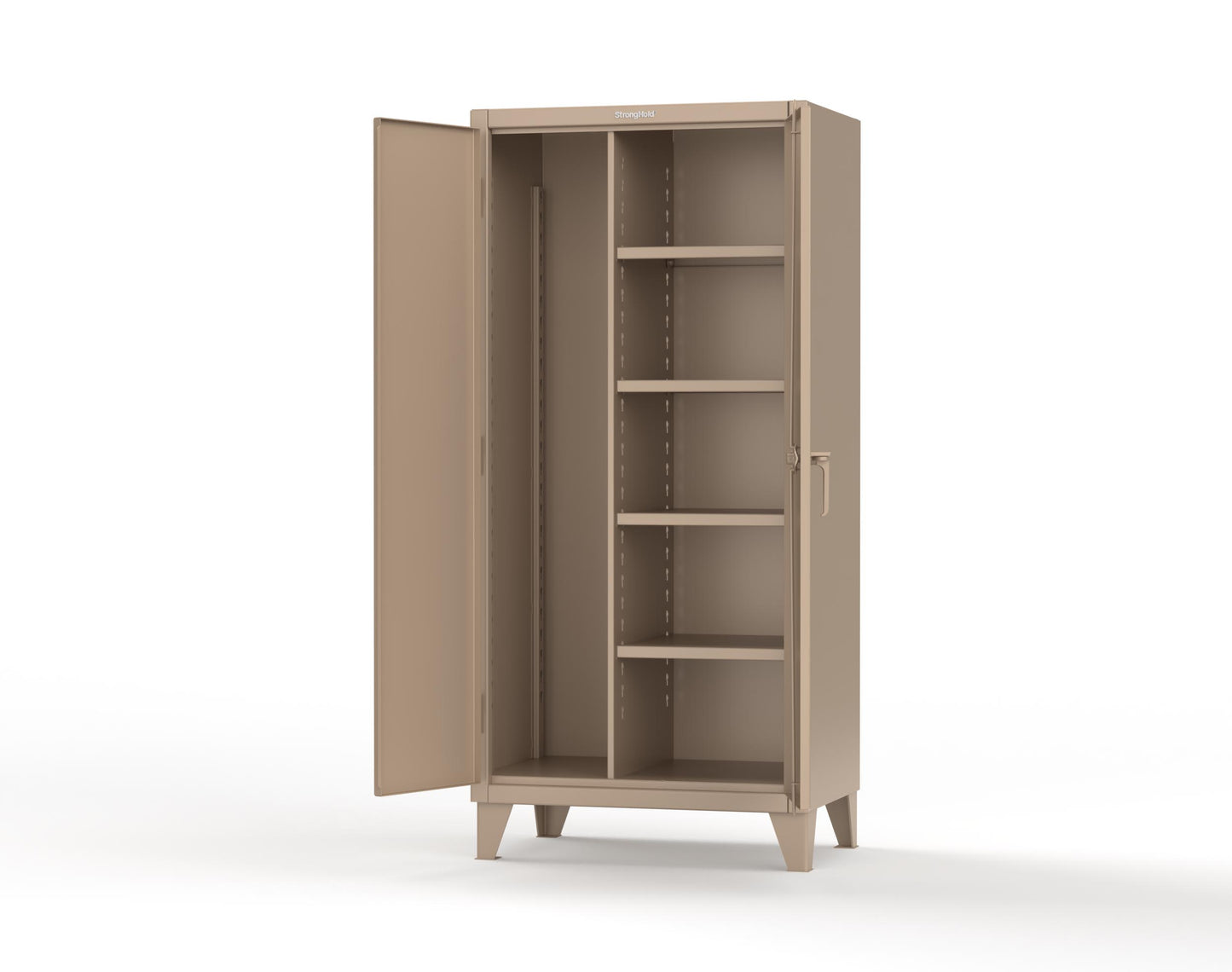 Extreme Duty 12 GA Janitorial Cabinet with 4 Shelves - 36 In. W x 24 In. D x 78 In. H - 36-BC-244-1019