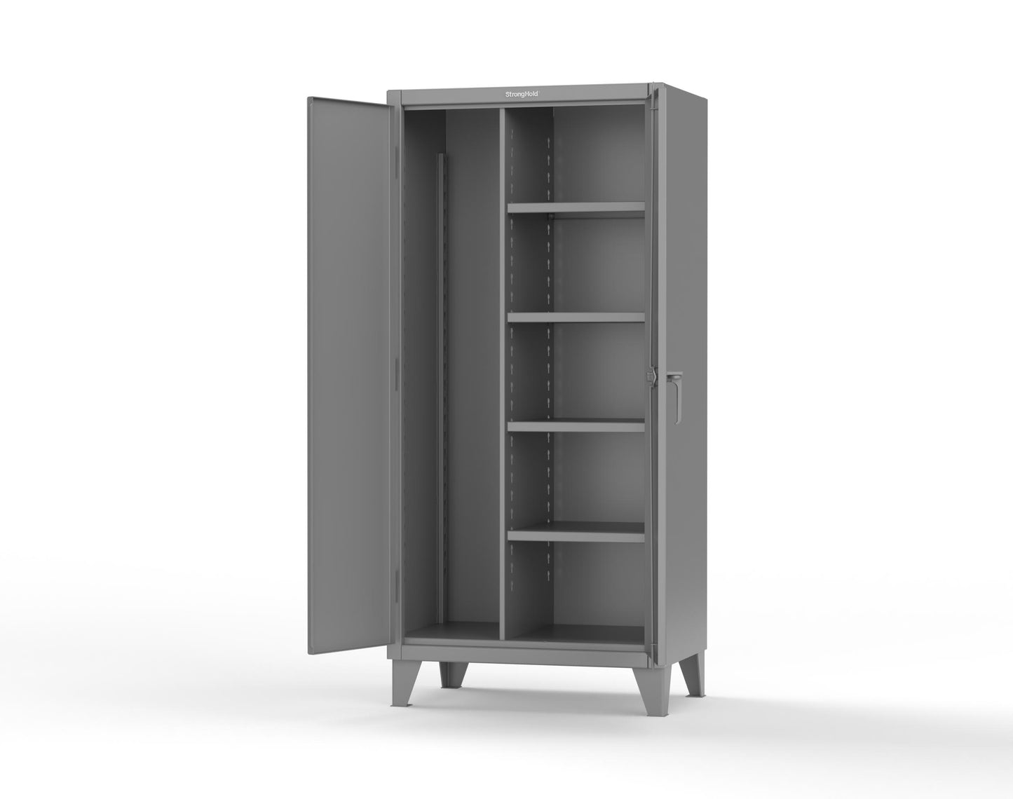 Extreme Duty 12 GA Janitorial Cabinet with 4 Shelves - 36 In. W x 24 In. D x 78 In. H - 36-BC-244-7037