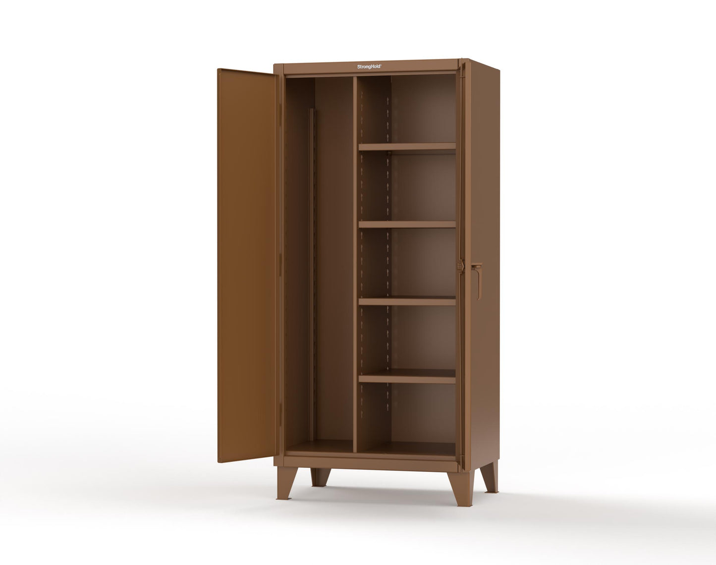 Extreme Duty 12 GA Janitorial Cabinet with 4 Shelves - 36 In. W x 24 In. D x 78 In. H - 36-BC-244-8008