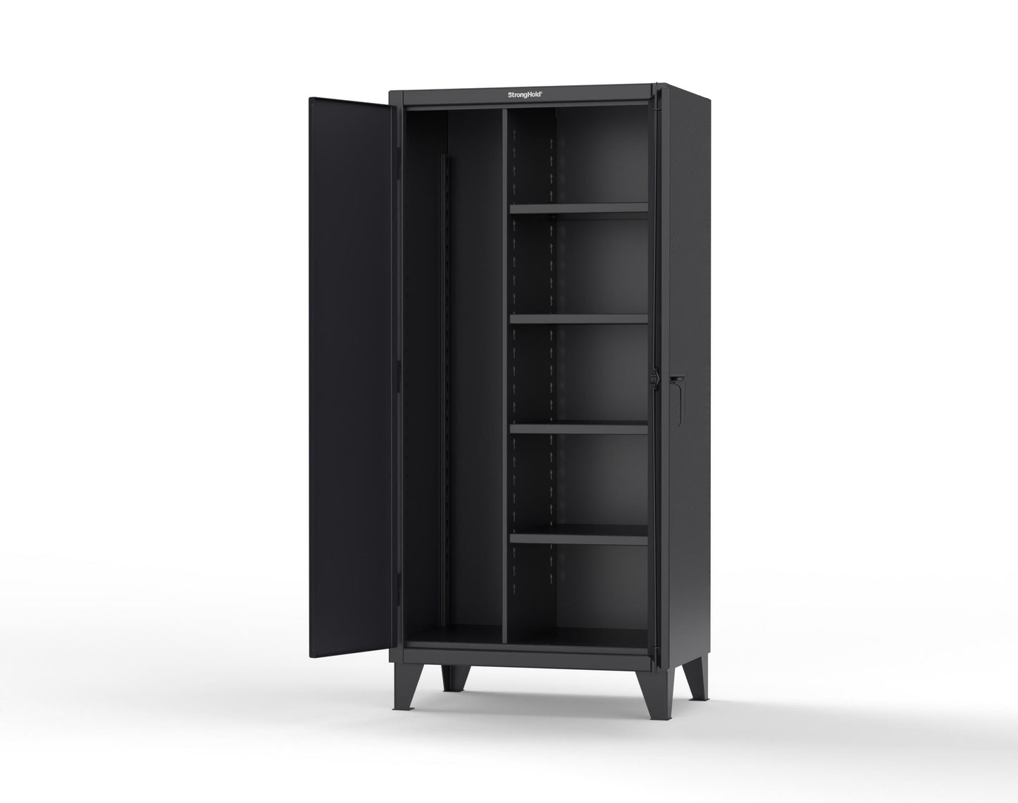 Extreme Duty 12 GA Janitorial Cabinet with 4 Shelves - 36 In. W x 24 In. D x 78 In. H - 36-BC-244-9005