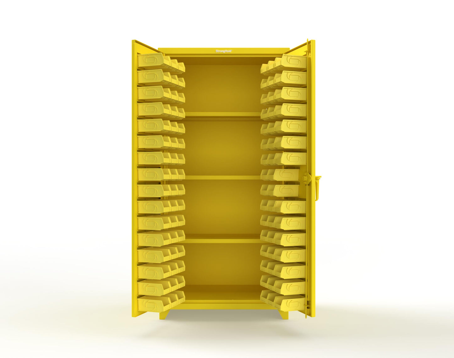 Extra Heavy Duty 14 GA Bin Cabinet with 3 Shelves - 36 In. W x 24 In. D x 75 In. H - 36-BS-243-L-1021