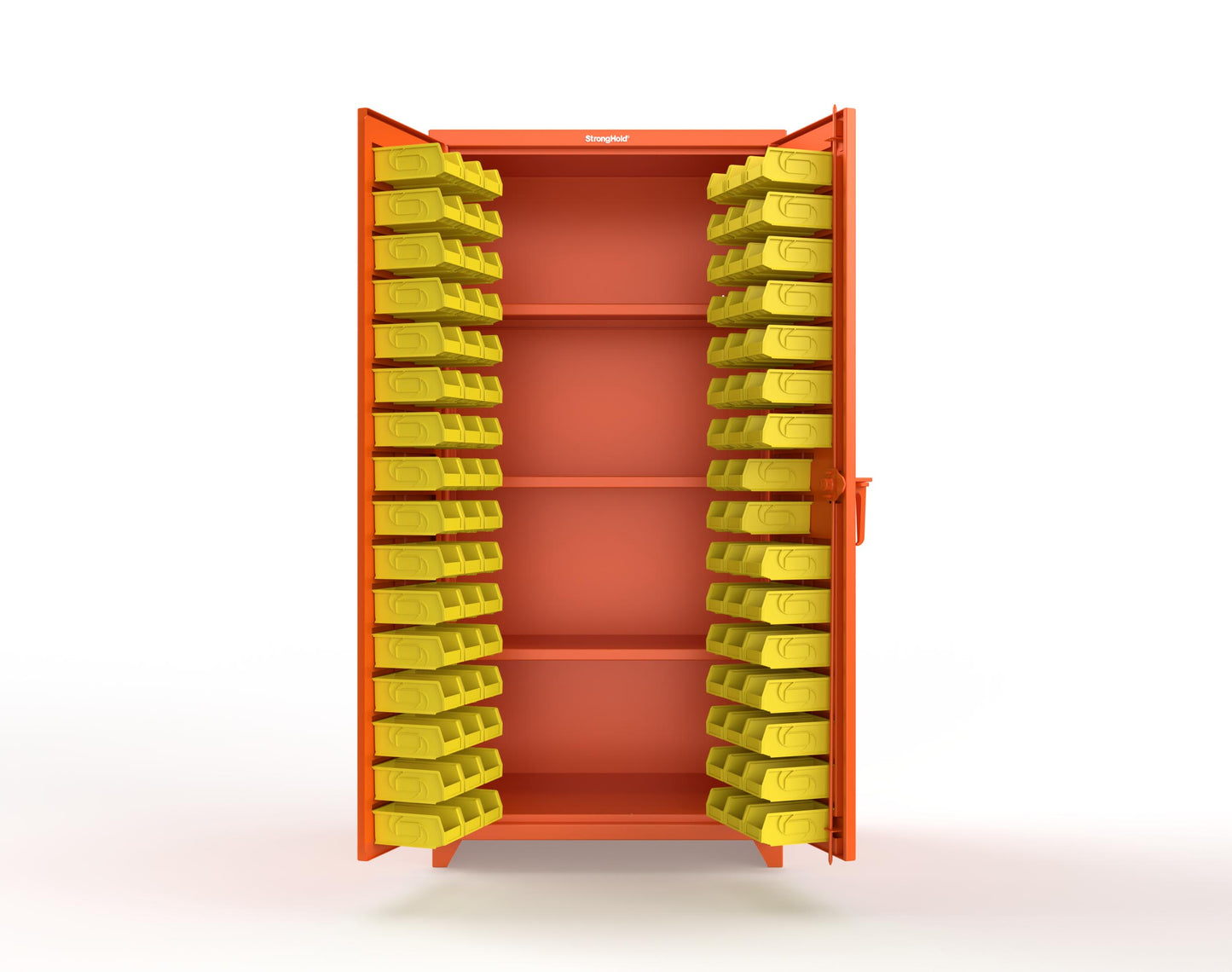 Extra Heavy Duty 14 GA Bin Cabinet with 3 Shelves - 36 In. W x 24 In. D x 75 In. H - 36-BS-243-L-2009