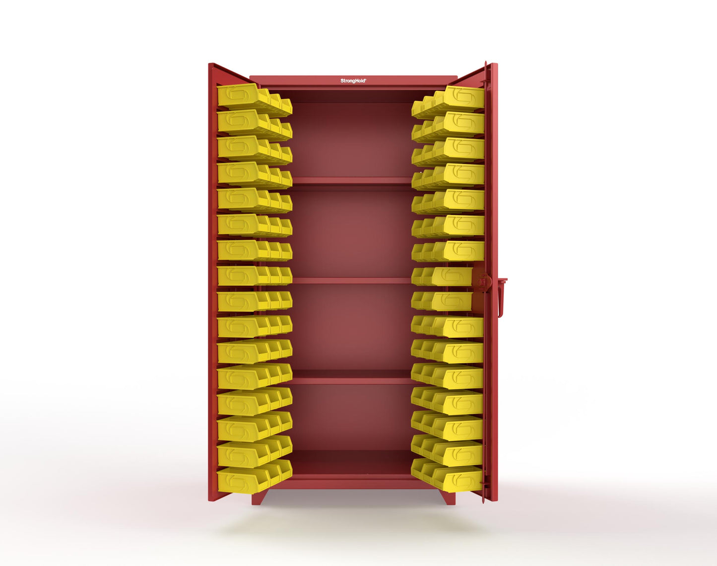 Extra Heavy Duty 14 GA Bin Cabinet with 3 Shelves - 36 In. W x 24 In. D x 75 In. H - 36-BS-243-L-3001