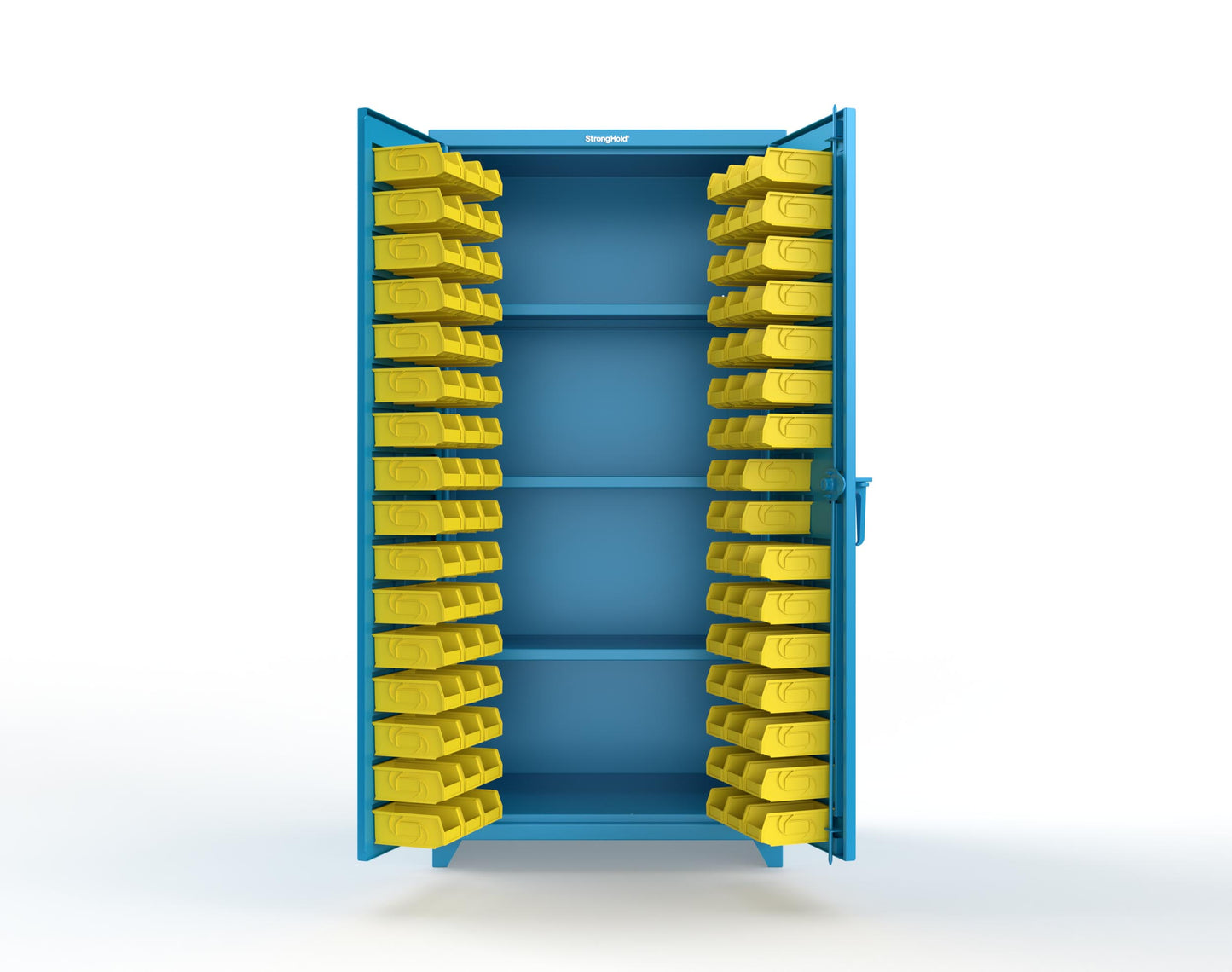 Extra Heavy Duty 14 GA Bin Cabinet with 3 Shelves - 36 In. W x 24 In. D x 75 In. H - 36-BS-243-L-5012