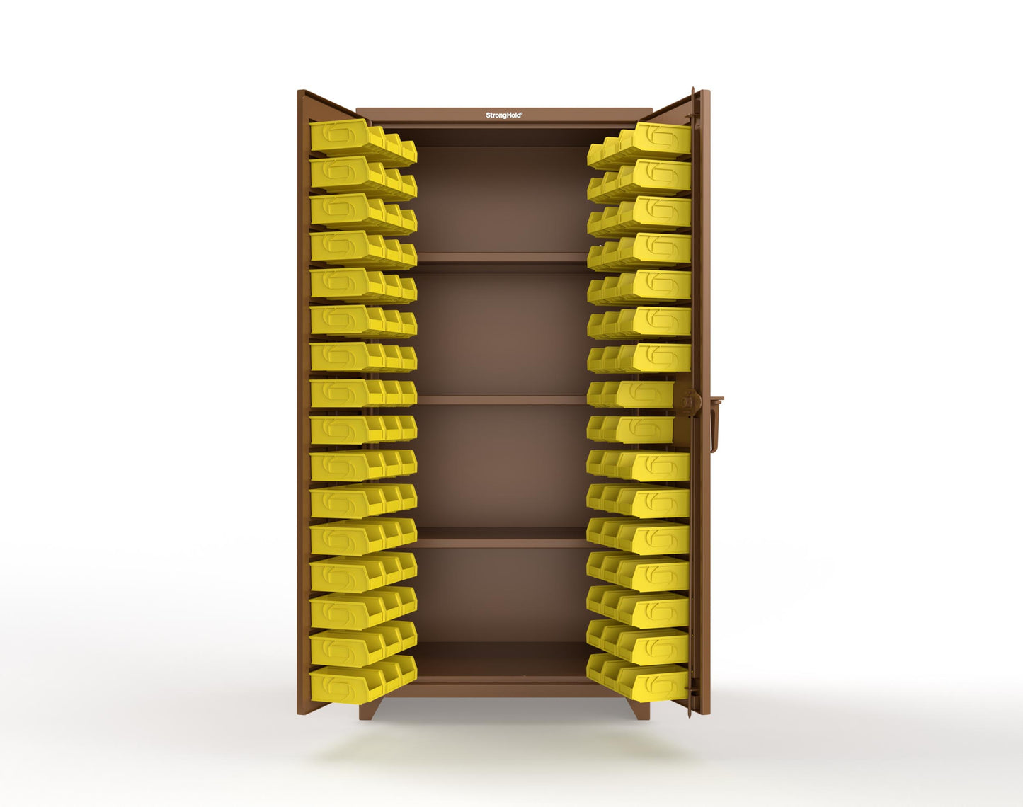 Extra Heavy Duty 14 GA Bin Cabinet with 3 Shelves - 36 In. W x 24 In. D x 75 In. H - 36-BS-243-L-8008