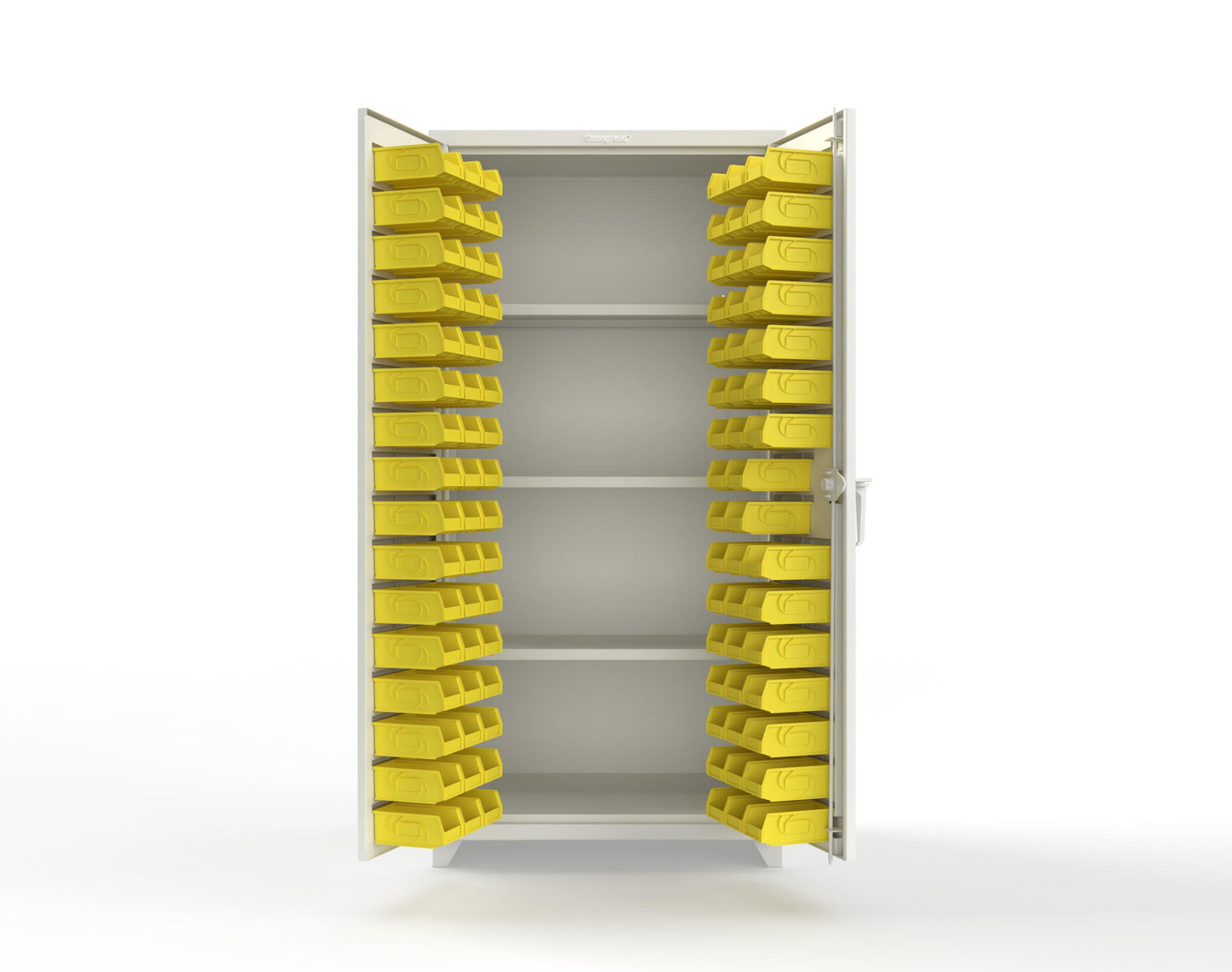 Extra Heavy Duty 14 GA Bin Cabinet with 3 Shelves - 36 In. W x 24 In. D x 75 In. H - 36-BS-243-L-9003