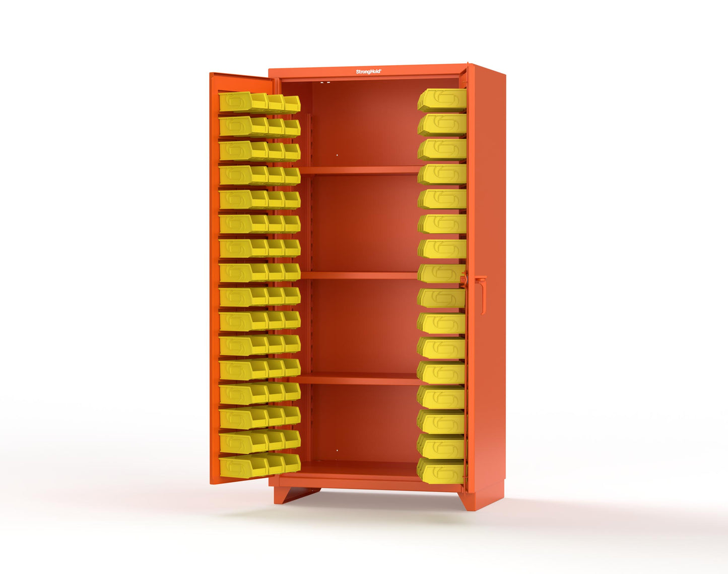 Extra Heavy Duty 14 GA Bin Cabinet with 3 Shelves - 36 In. W x 24 In. D x 75 In. H - 36-BS-243-L-2009
