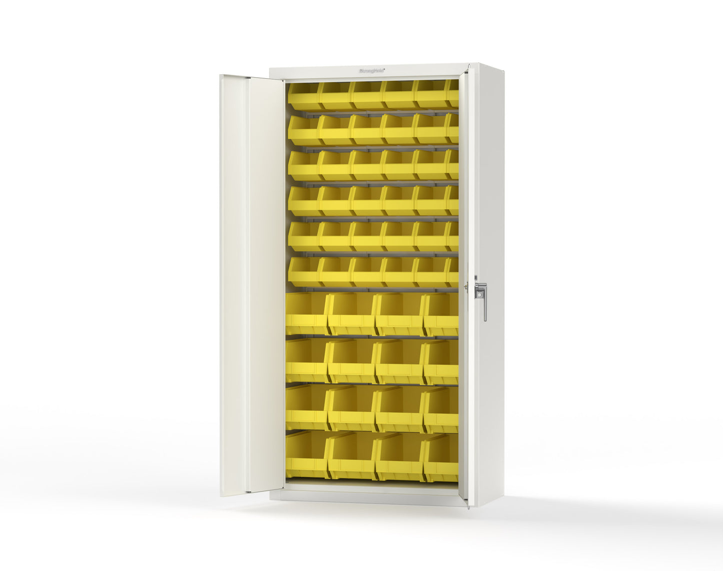 Heavy Duty 18 GA Bin Storage Cabinet - 36 in. W x 18 in. D x 72 in. H - 36-BSC-180-P-9003