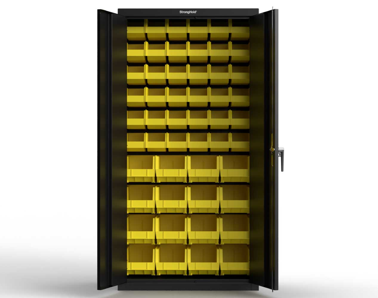 Heavy Duty 18 GA Bin Storage Cabinet - 36 in. W x 18 in. D x 72 in. H