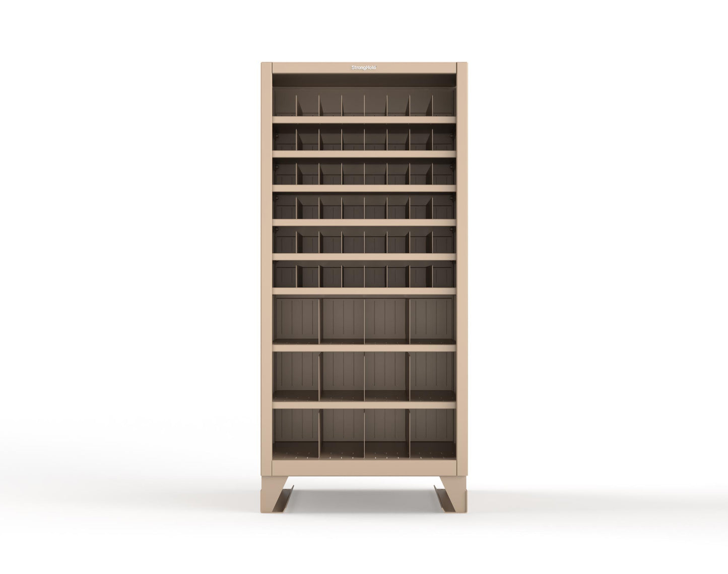 Extreme Duty 12 GA Metal Bin Storage Shelving Unit with 51 Adjustable Dividers - 36 In. W x 36 In. D x 78 In. H - 36-CSU-368PH-51VD-SB-1019