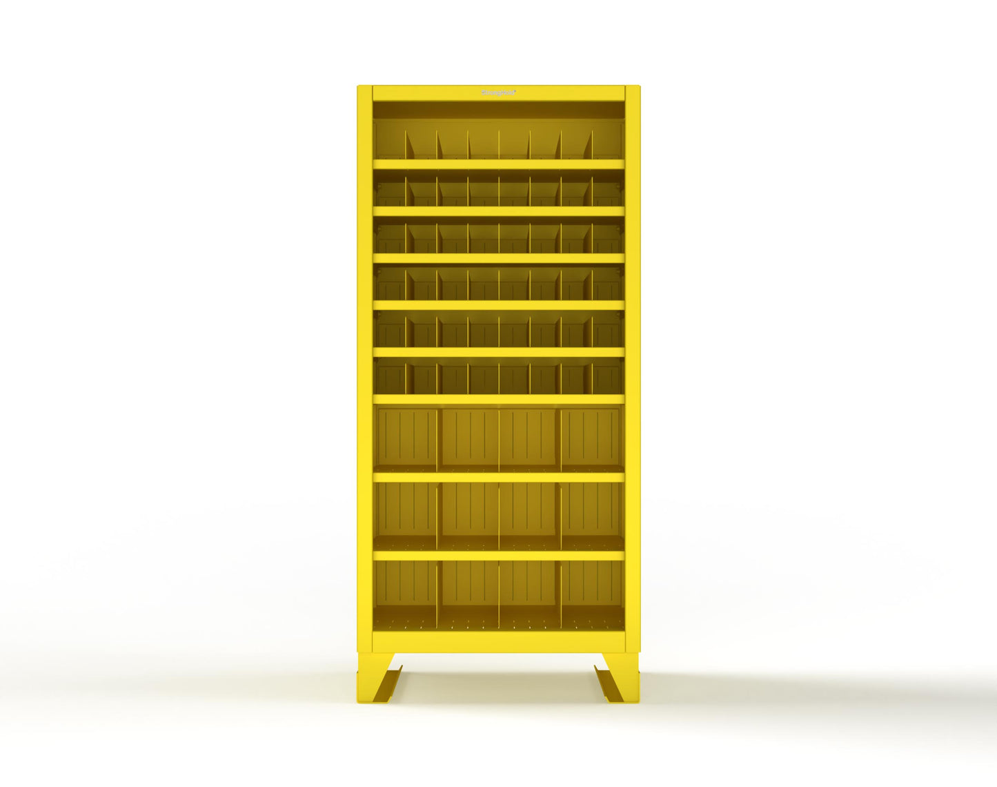 Extreme Duty 12 GA Metal Bin Storage Shelving Unit with 51 Adjustable Dividers - 36 In. W x 36 In. D x 78 In. H - 36-CSU-368PH-51VD-SB-1021