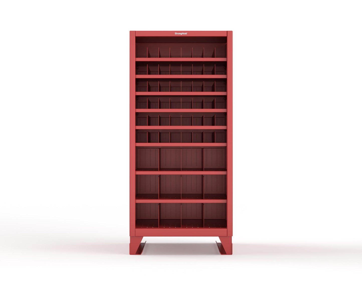 Extreme Duty 12 GA Metal Bin Storage Shelving Unit with 51 Adjustable Dividers - 36 In. W x 36 In. D x 78 In. H - 36-CSU-368PH-51VD-SB-3001