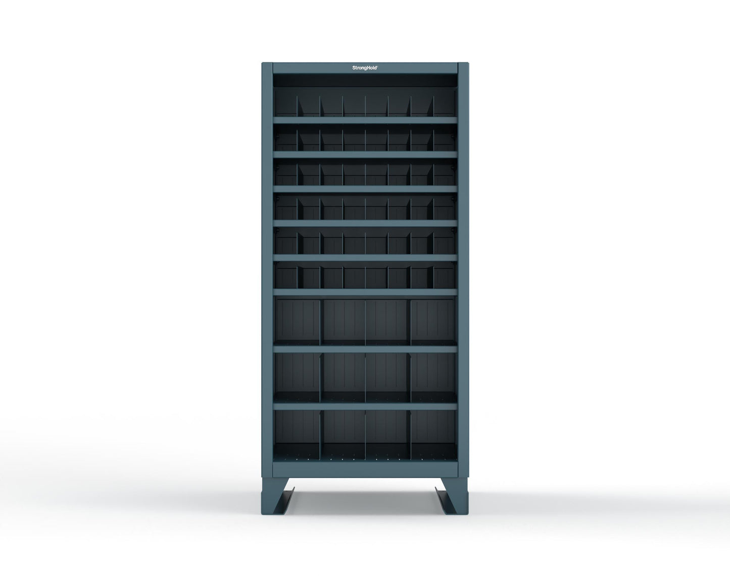 Extreme Duty 12 GA Metal Bin Storage Shelving Unit with 51 Adjustable Dividers - 36 In. W x 36 In. D x 78 In. H - 36-CSU-368PH-51VD-SB-5001