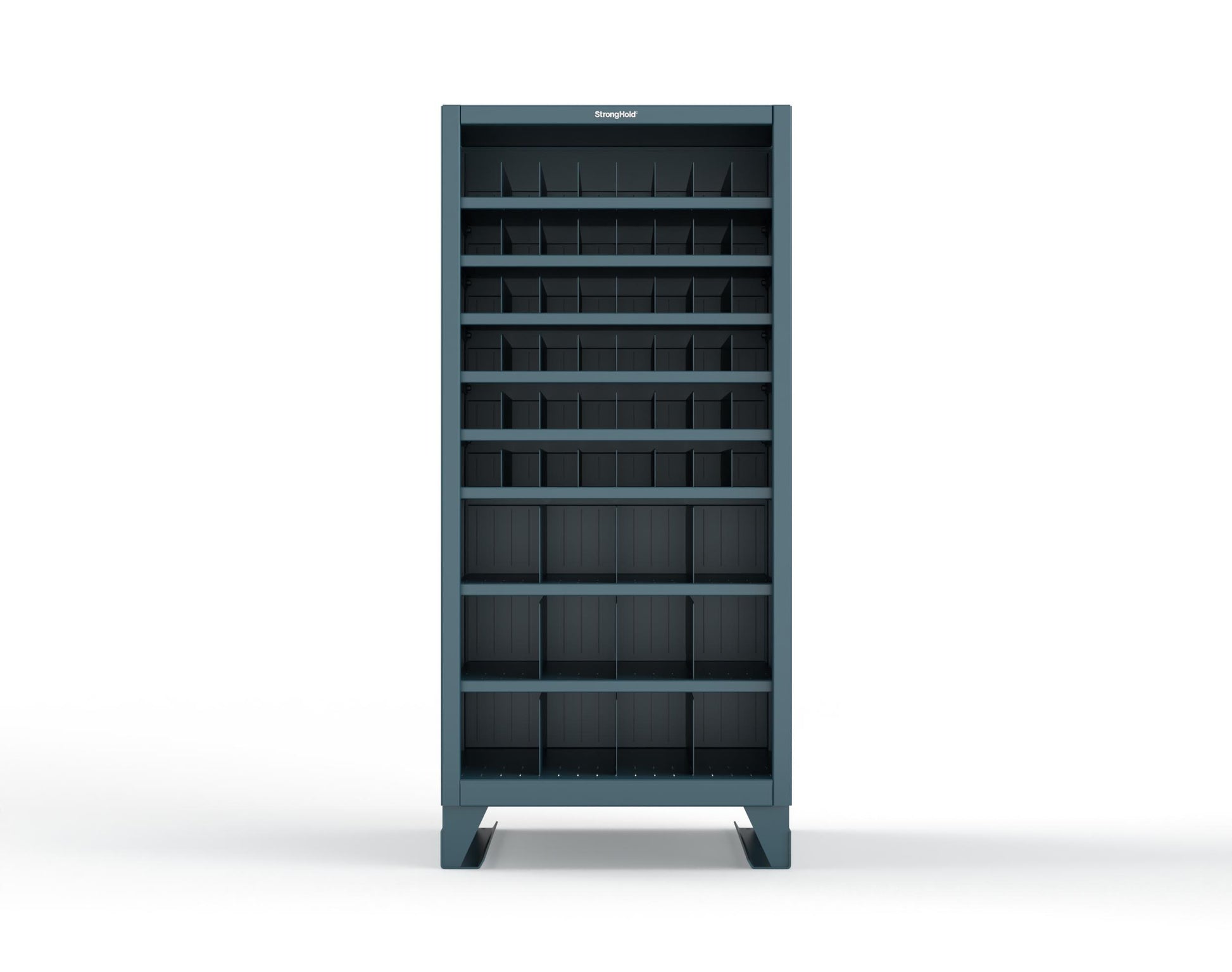 Extreme Duty 12 GA Metal Bin Storage Shelving Unit with 51 Adjustable Dividers - 36 In. W x 36 In. D x 78 In. H - 36-CSU-368PH-51VD-SB-5001