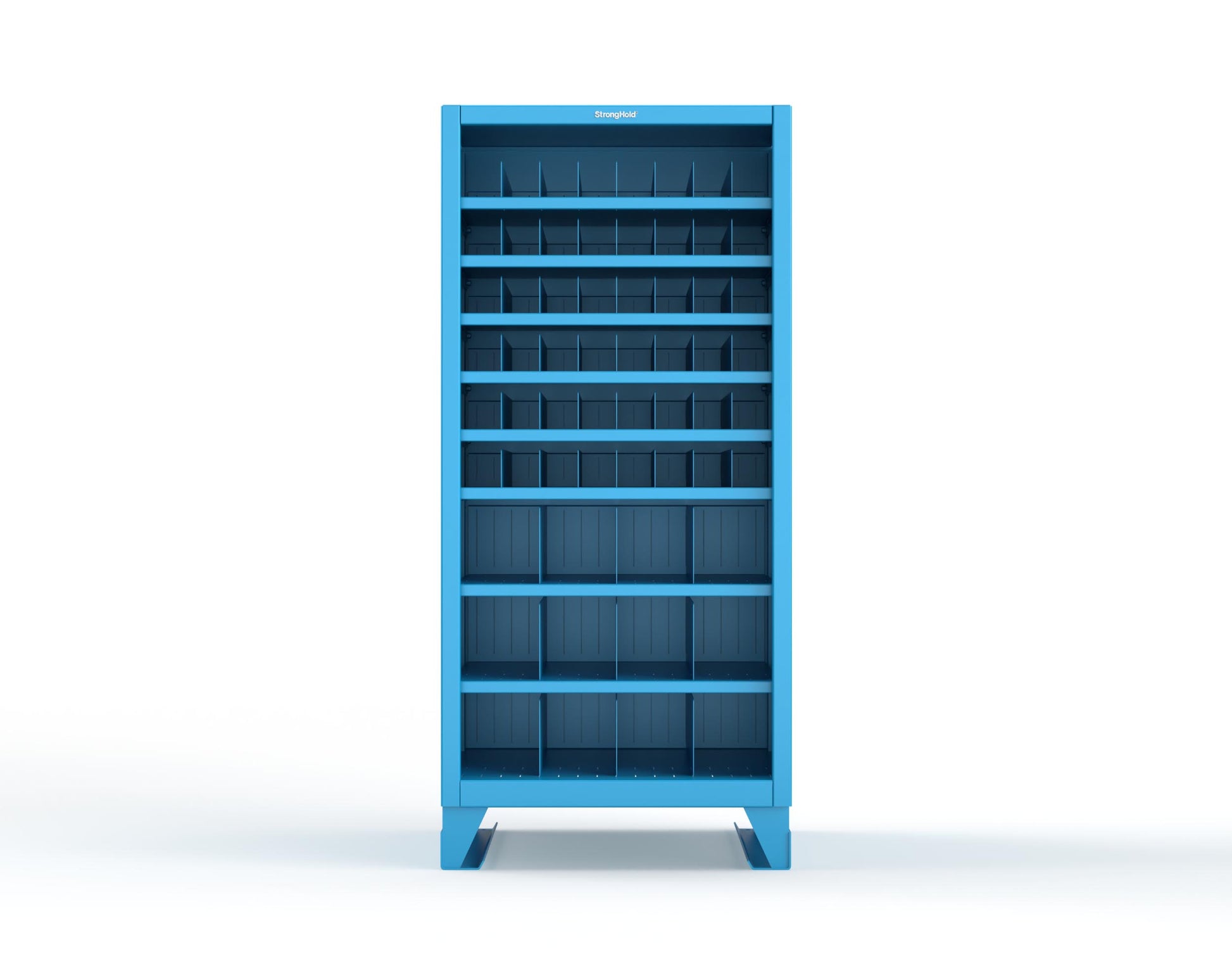 Extreme Duty 12 GA Metal Bin Storage Shelving Unit with 51 Adjustable Dividers - 36 In. W x 36 In. D x 78 In. H - 36-CSU-368PH-51VD-SB-5012