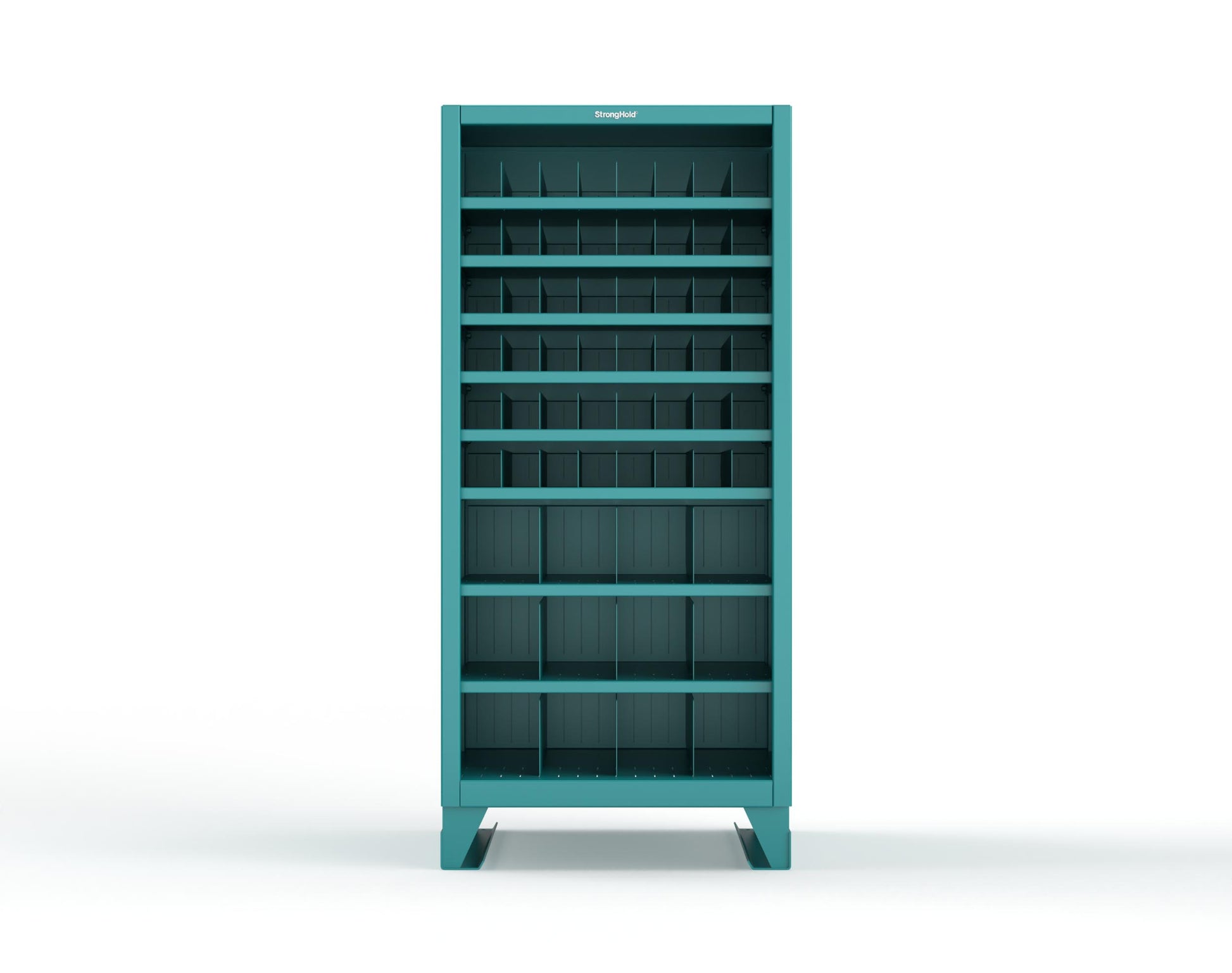 Extreme Duty 12 GA Metal Bin Storage Shelving Unit with 51 Adjustable Dividers - 36 In. W x 36 In. D x 78 In. H - 36-CSU-368PH-51VD-SB-5021