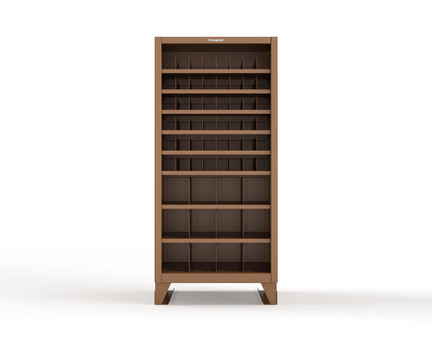 Extreme Duty 12 GA Metal Bin Storage Shelving Unit with 51 Adjustable Dividers - 36 In. W x 36 In. D x 78 In. H - 36-CSU-368PH-51VD-SB-8008