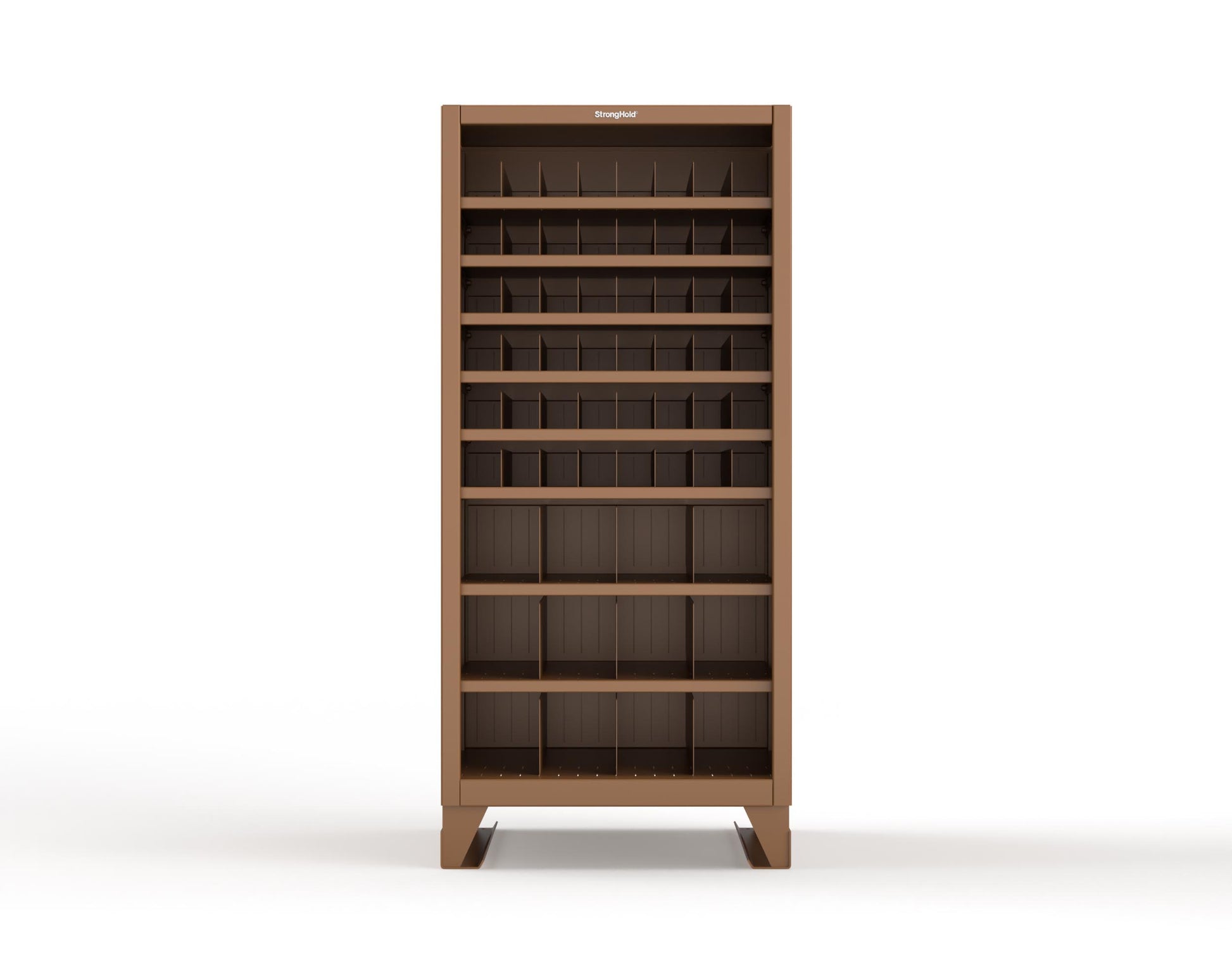 Extreme Duty 12 GA Metal Bin Storage Shelving Unit with 51 Adjustable Dividers - 36 In. W x 36 In. D x 78 In. H - 36-CSU-368PH-51VD-SB-8008