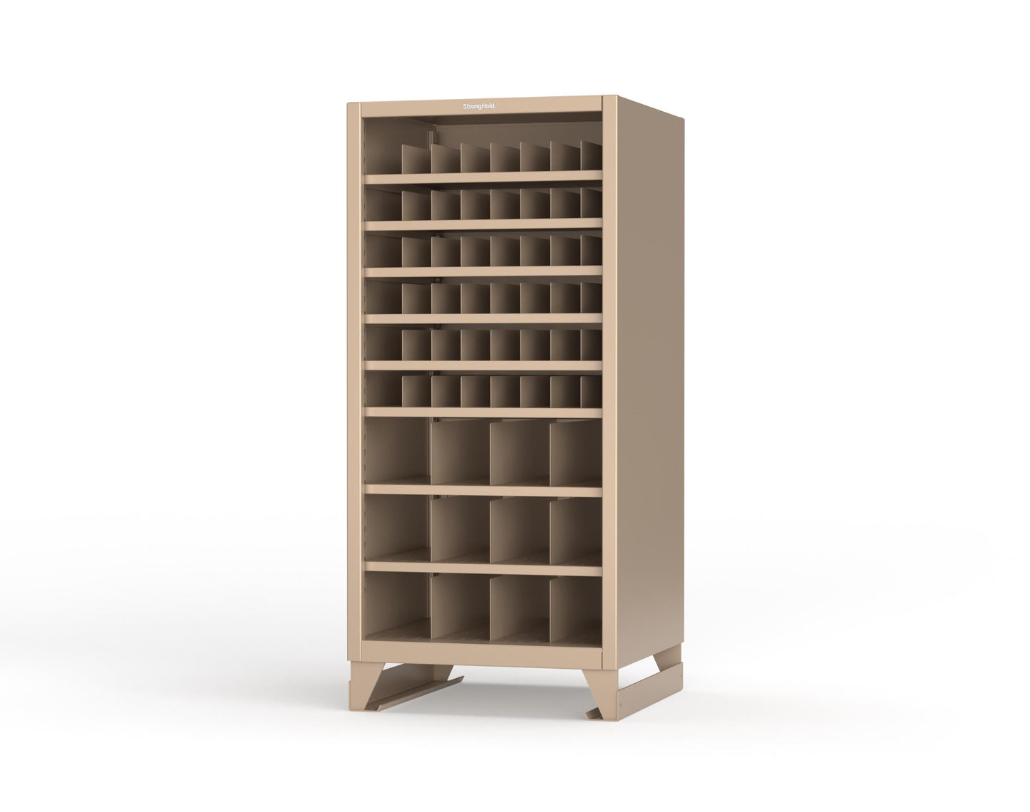 Extreme Duty 12 GA Metal Bin Storage Shelving Unit with 51 Adjustable Dividers - 36 In. W x 36 In. D x 78 In. H - 36-CSU-368PH-51VD-SB-1019