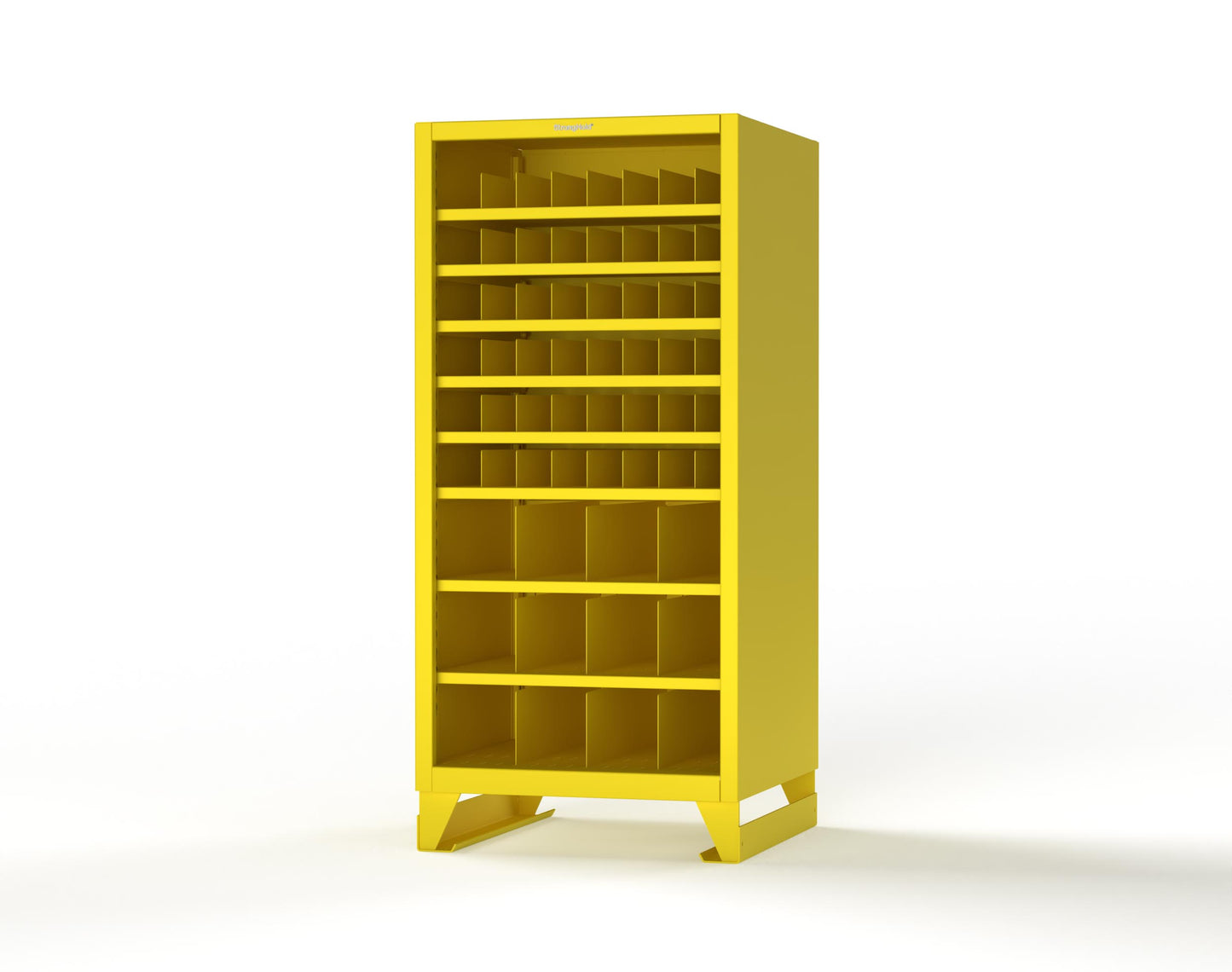 Extreme Duty 12 GA Metal Bin Storage Shelving Unit with 51 Adjustable Dividers - 36 In. W x 36 In. D x 78 In. H - 36-CSU-368PH-51VD-SB-1021